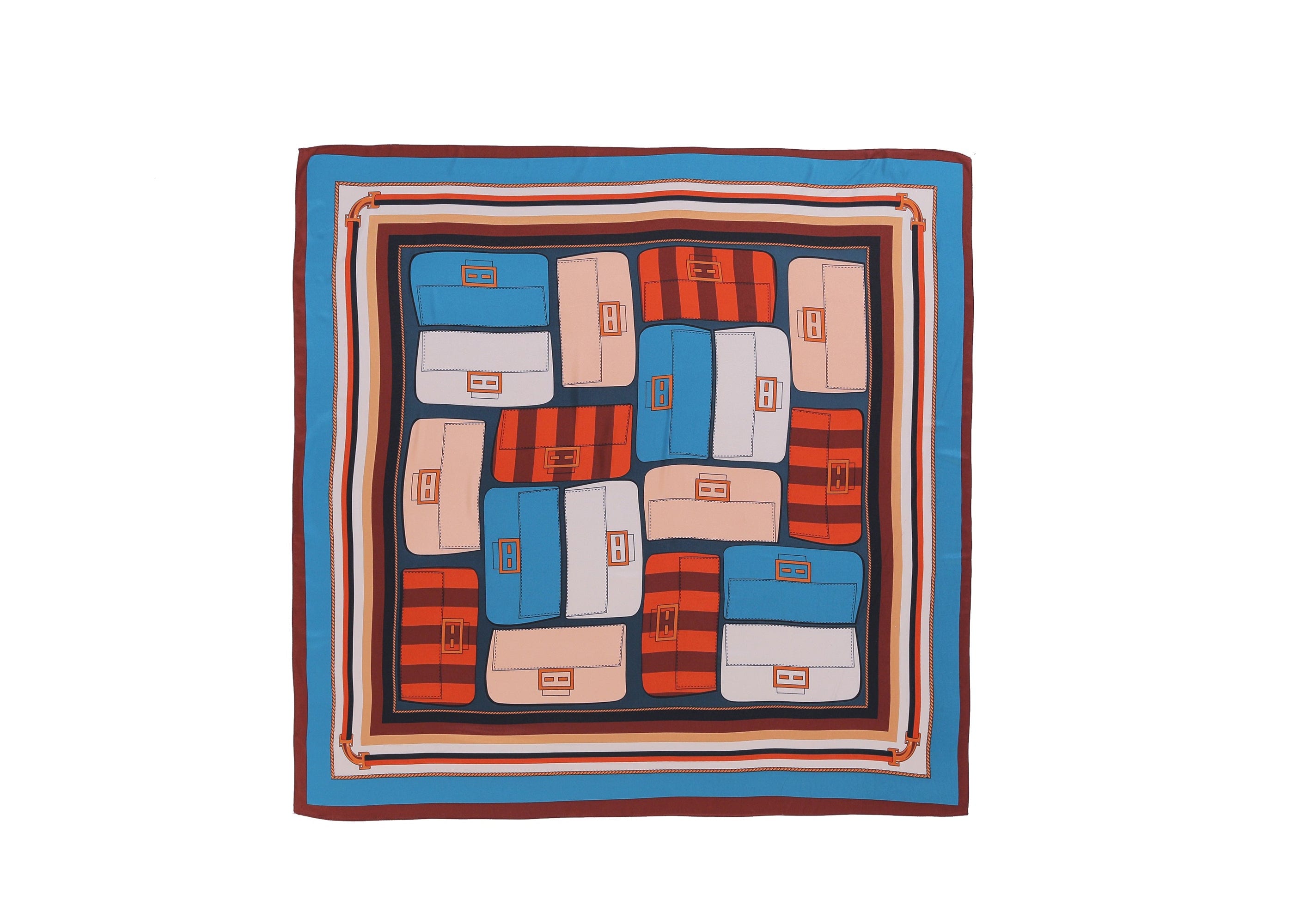 Accessories - Printed Square Rayon Silk Scarf Multiple Patterns And Colours