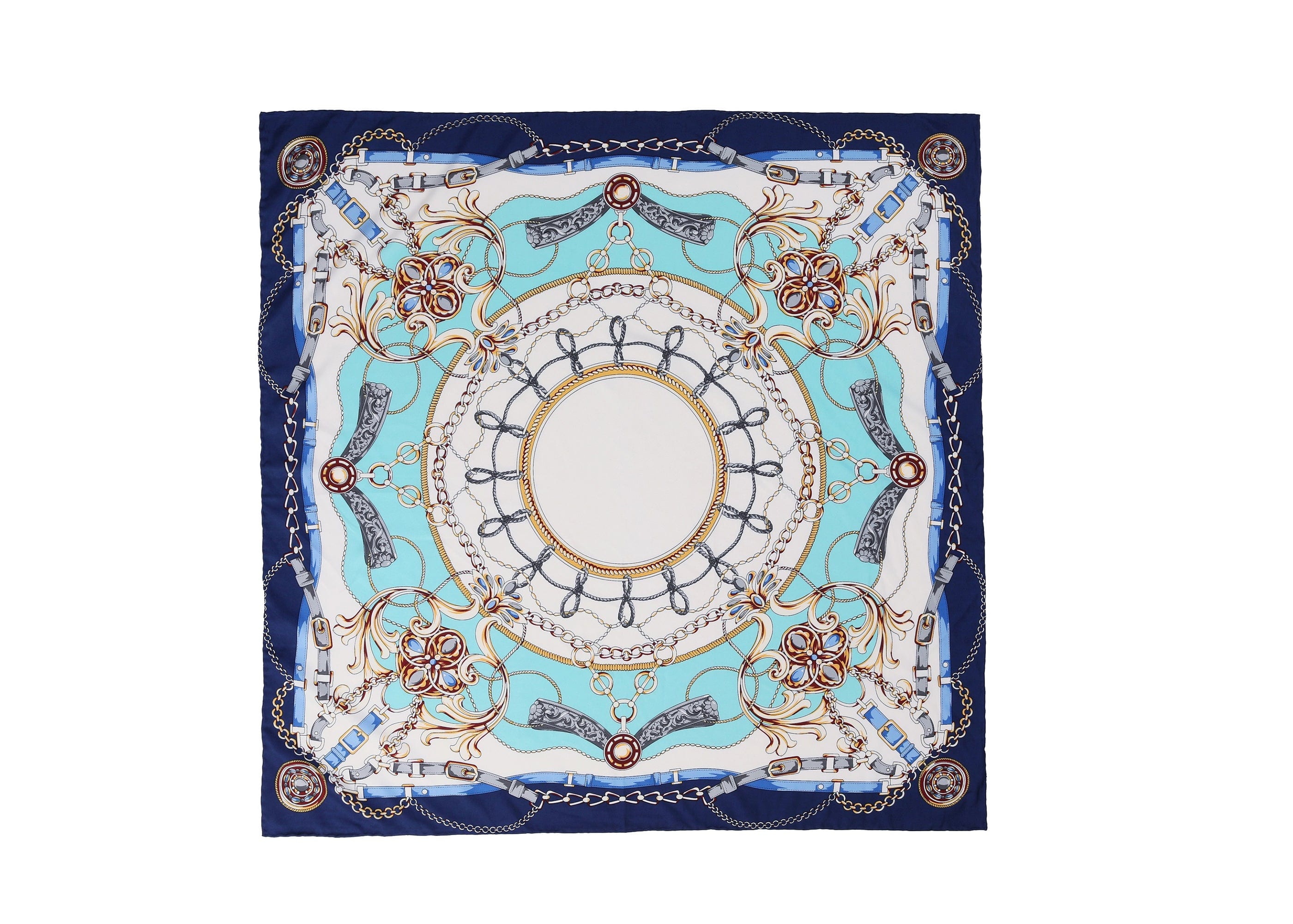 Accessories - Printed Square Rayon Silk Scarf Multiple Patterns And Colours