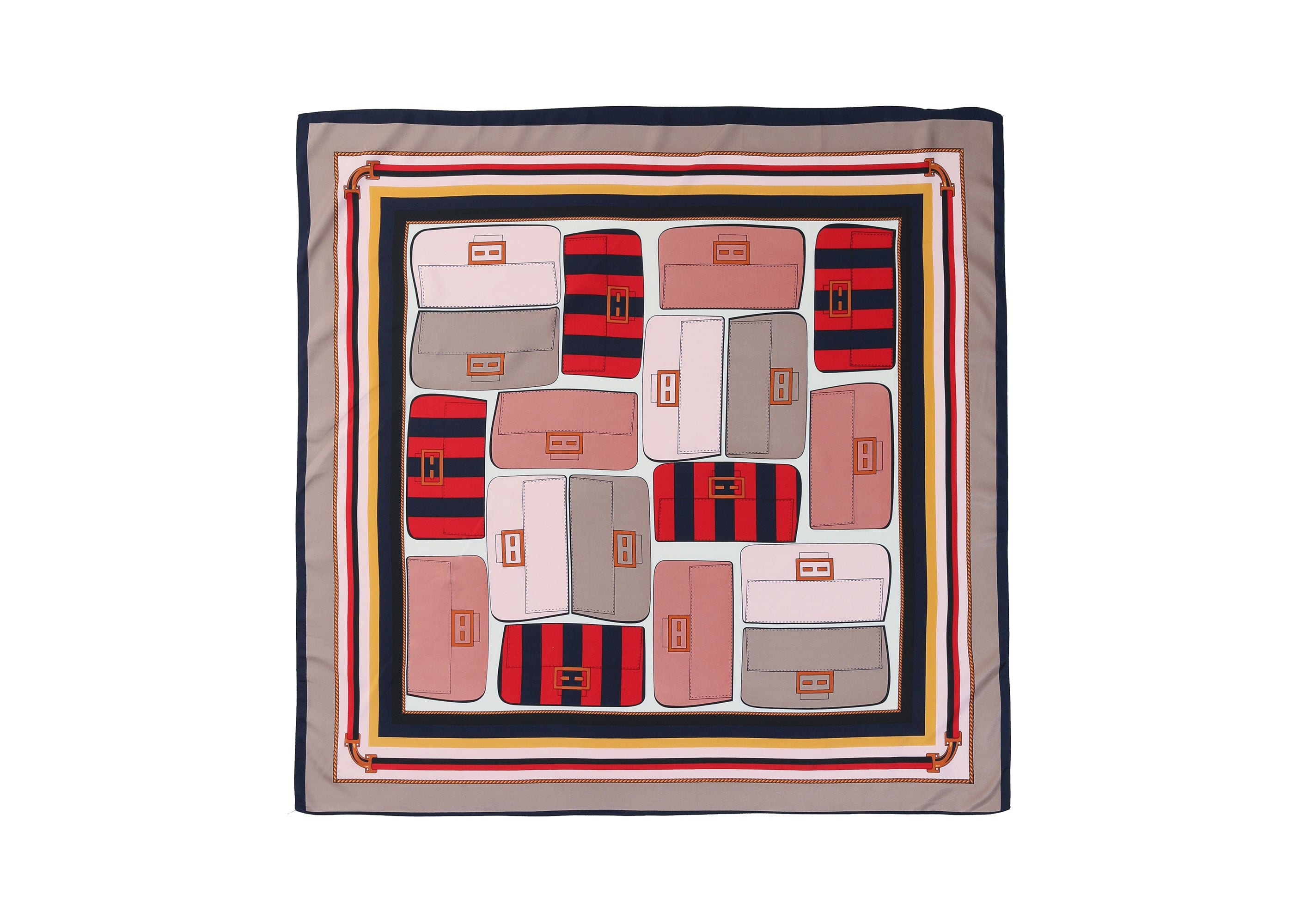 Accessories - Printed Square Rayon Silk Scarf Multiple Patterns And Colours