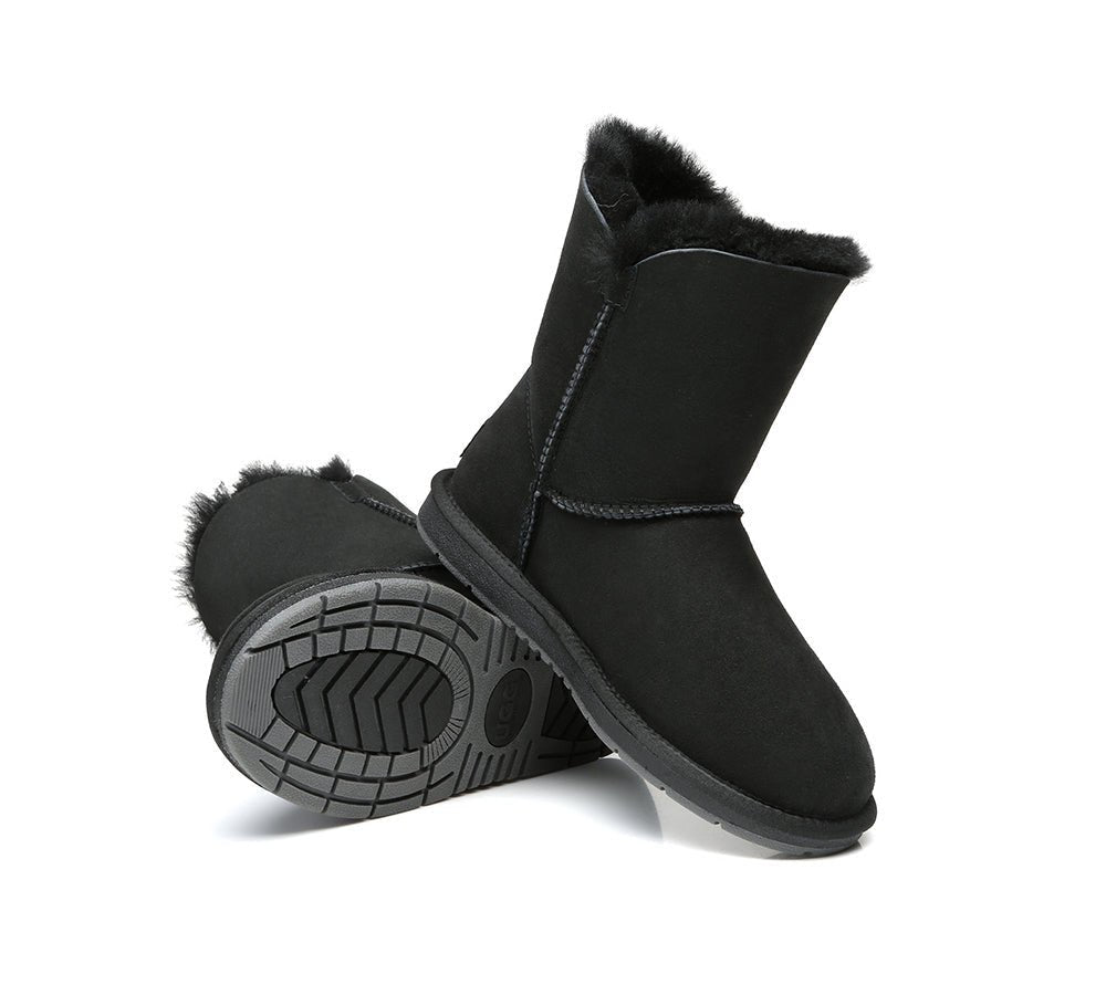 Blakely Ladies Short Pom Pom Boots - UGG Boots - Black - AU Ladies 10 / AU Men 8 / EU 41 - Uggoutlet