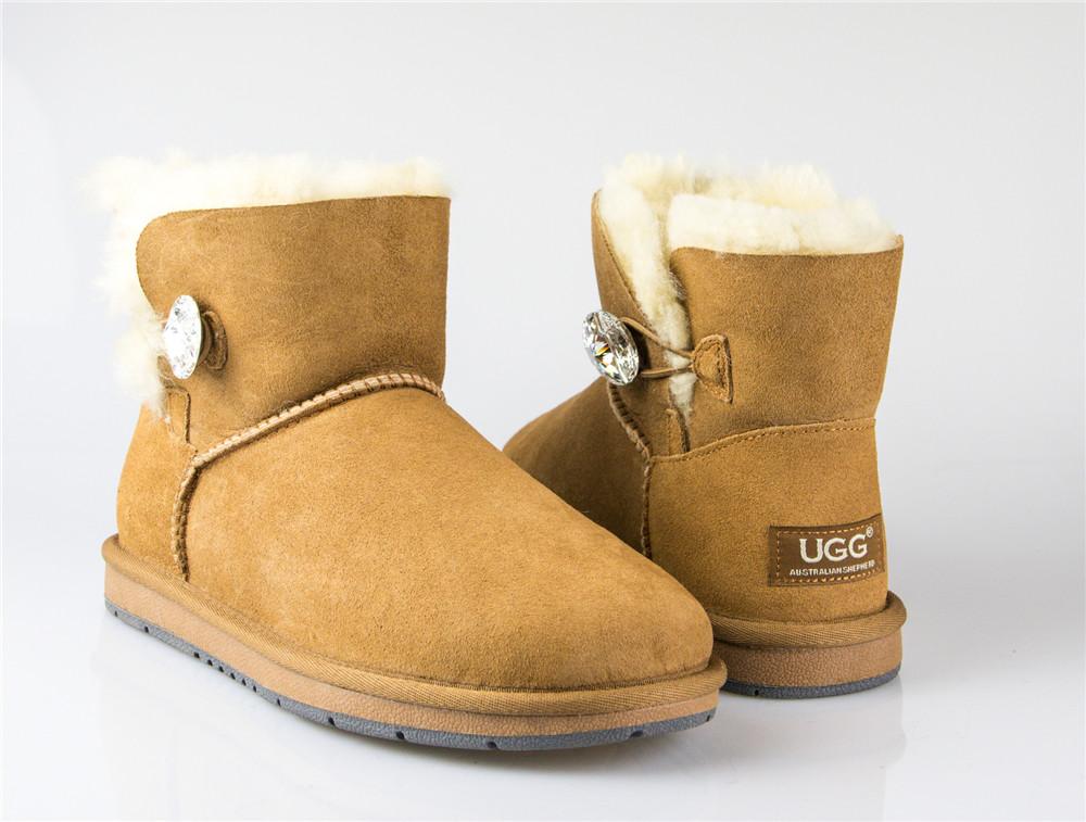 Boots - AS UGG Mini Button Boots With Crystal #15702- Clearance Sale (1321727623226)