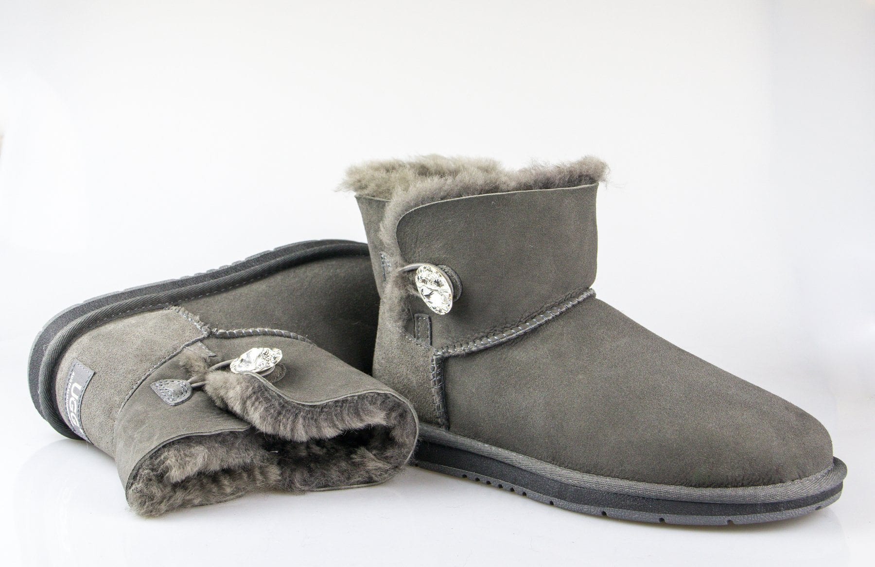 Boots - AS UGG Mini Button Boots With Crystal #15702- Clearance Sale (1321727623226)