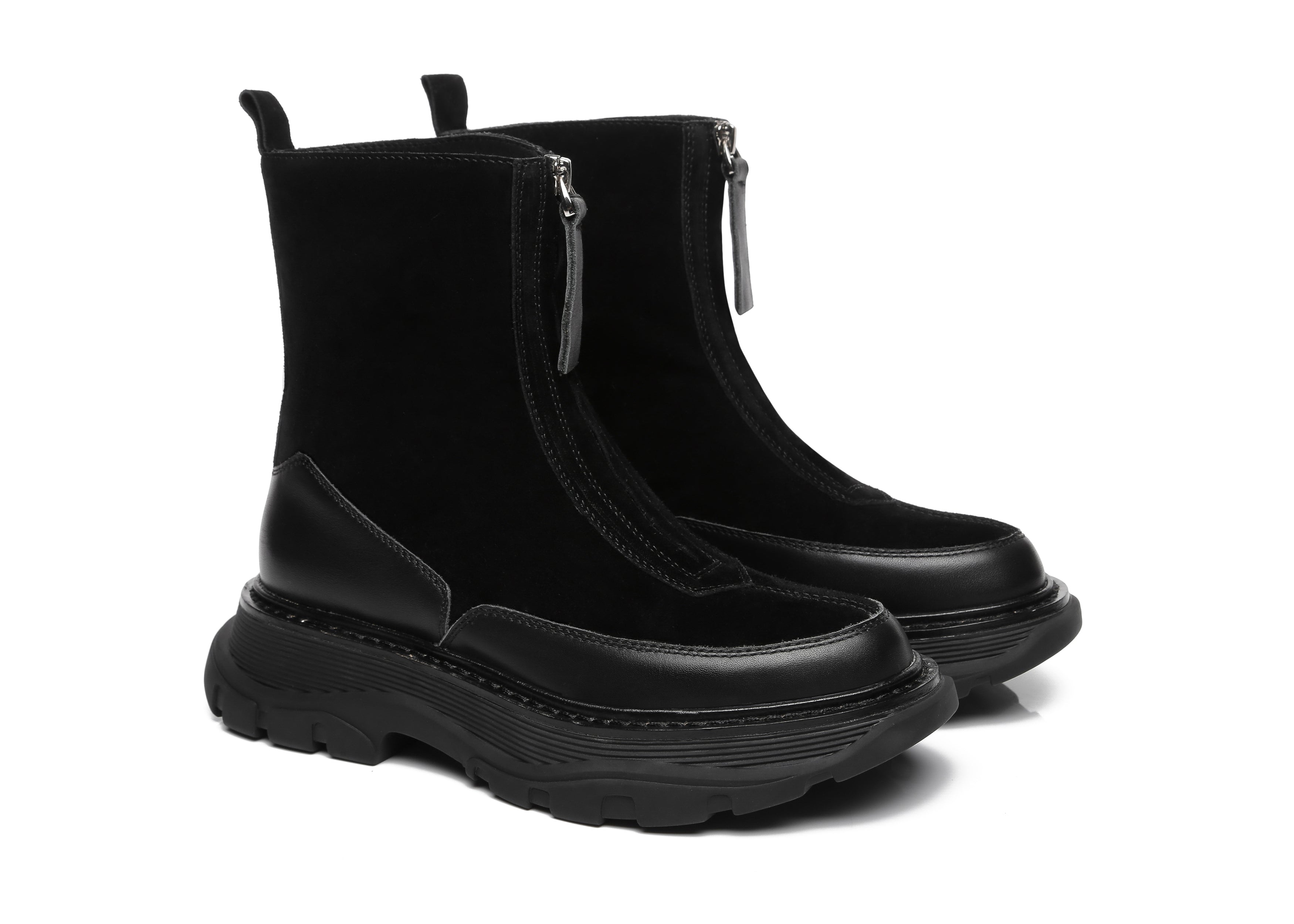 EVERAU® Ankle Zip Boots Women Henley - Boots - Black - AU Ladies 4 / AU Men 2 / EU 35 - Uggoutlet