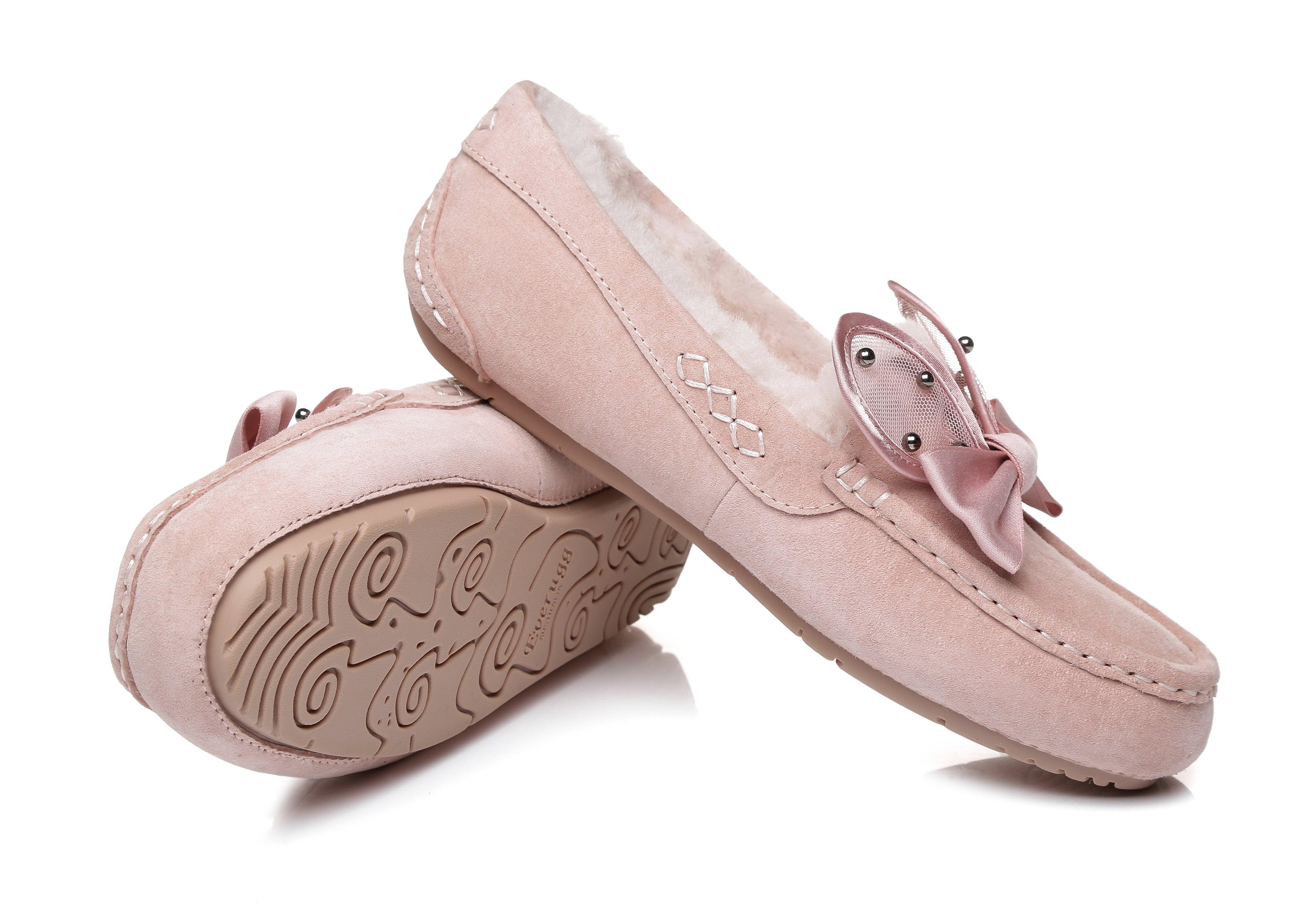 EVERAU® Casual Flats Women Wabbit Moccasin - Moccasins - Pink - AU Ladies 4 / AU Men 2 / EU 35 - Uggoutlet