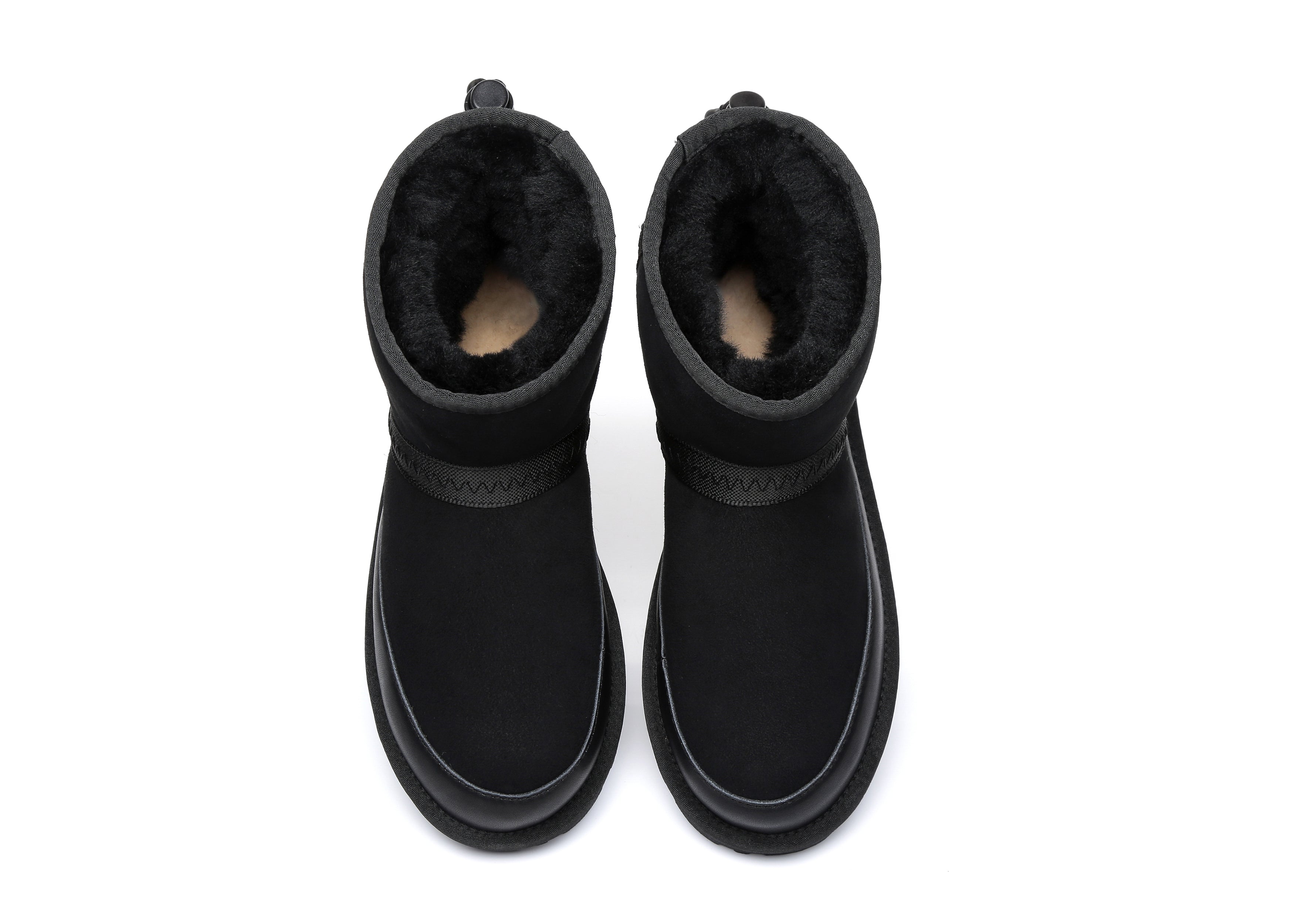 EVERAU® Mini Sheepskin Boots Women Caslon - UGG Boots - Black - AU Ladies 4 / AU Men 2 / EU 35 - Uggoutlet