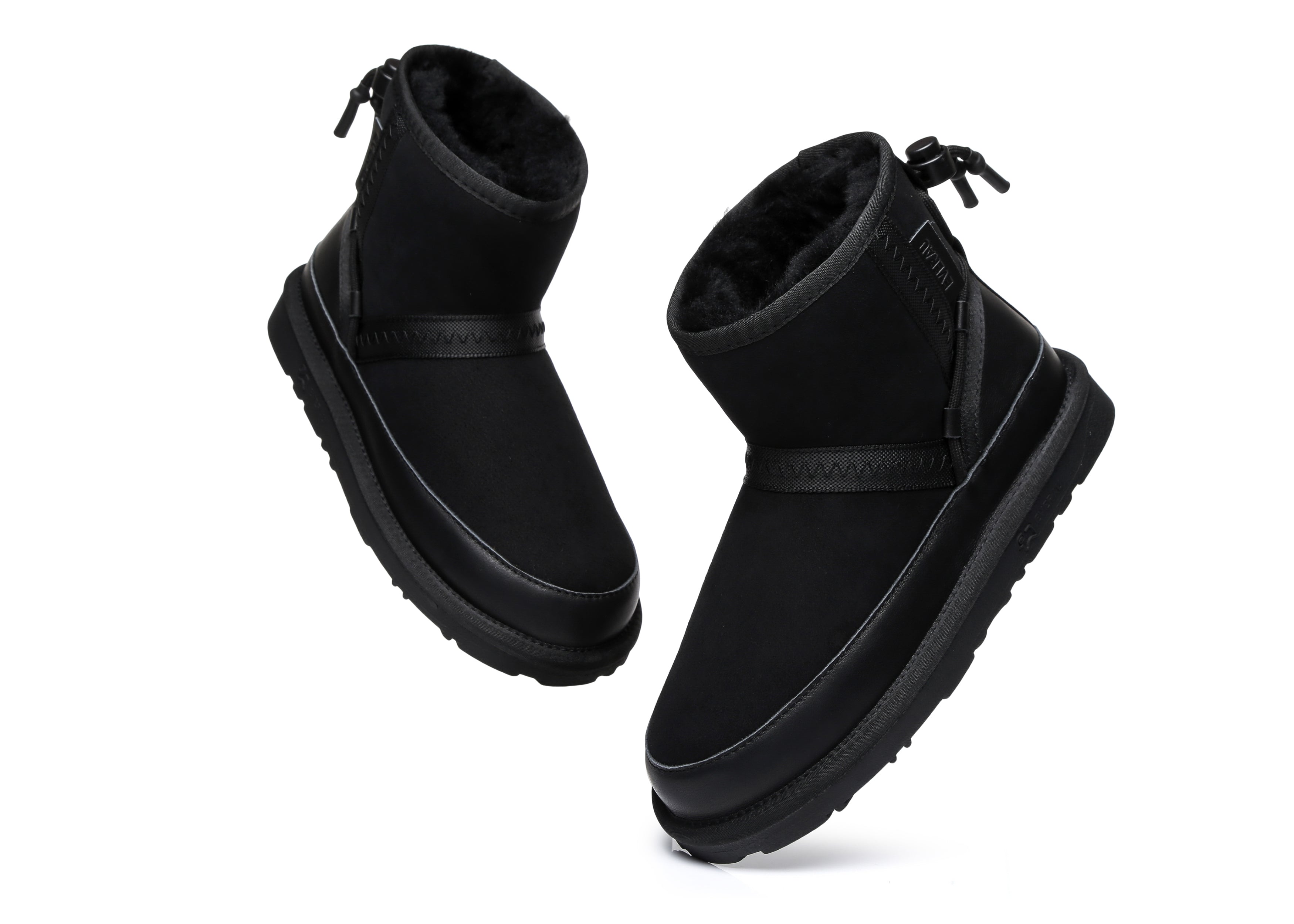 EVERAU® Mini Sheepskin Boots Women Caslon - UGG Boots - Black - AU Ladies 4 / AU Men 2 / EU 35 - Uggoutlet