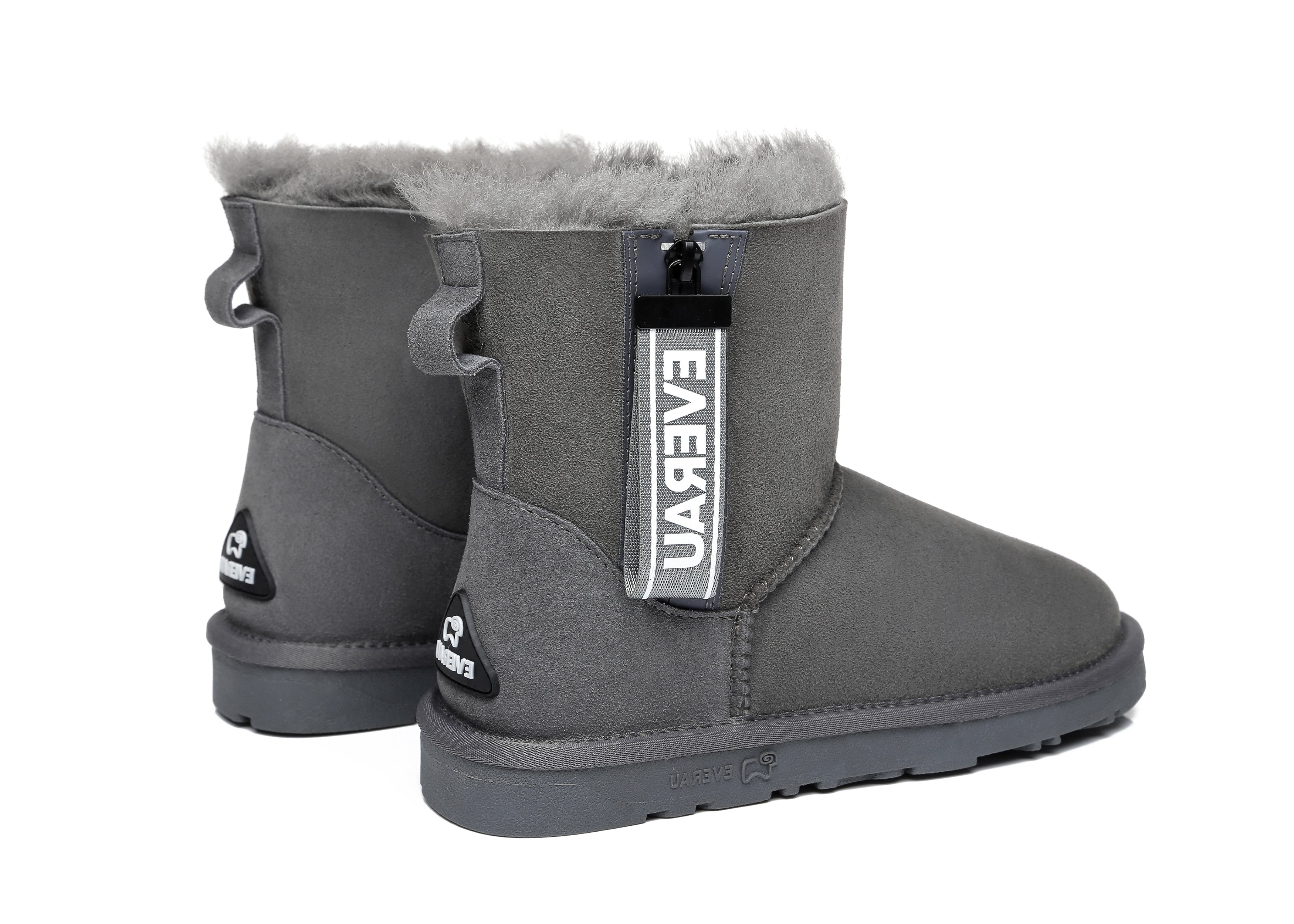 EVERAU® Mini Sheepskin Boots Women Mini Piper - UGG Boots - Grey - AU Ladies 4 / AU Men 2 / EU 35 - Uggoutlet