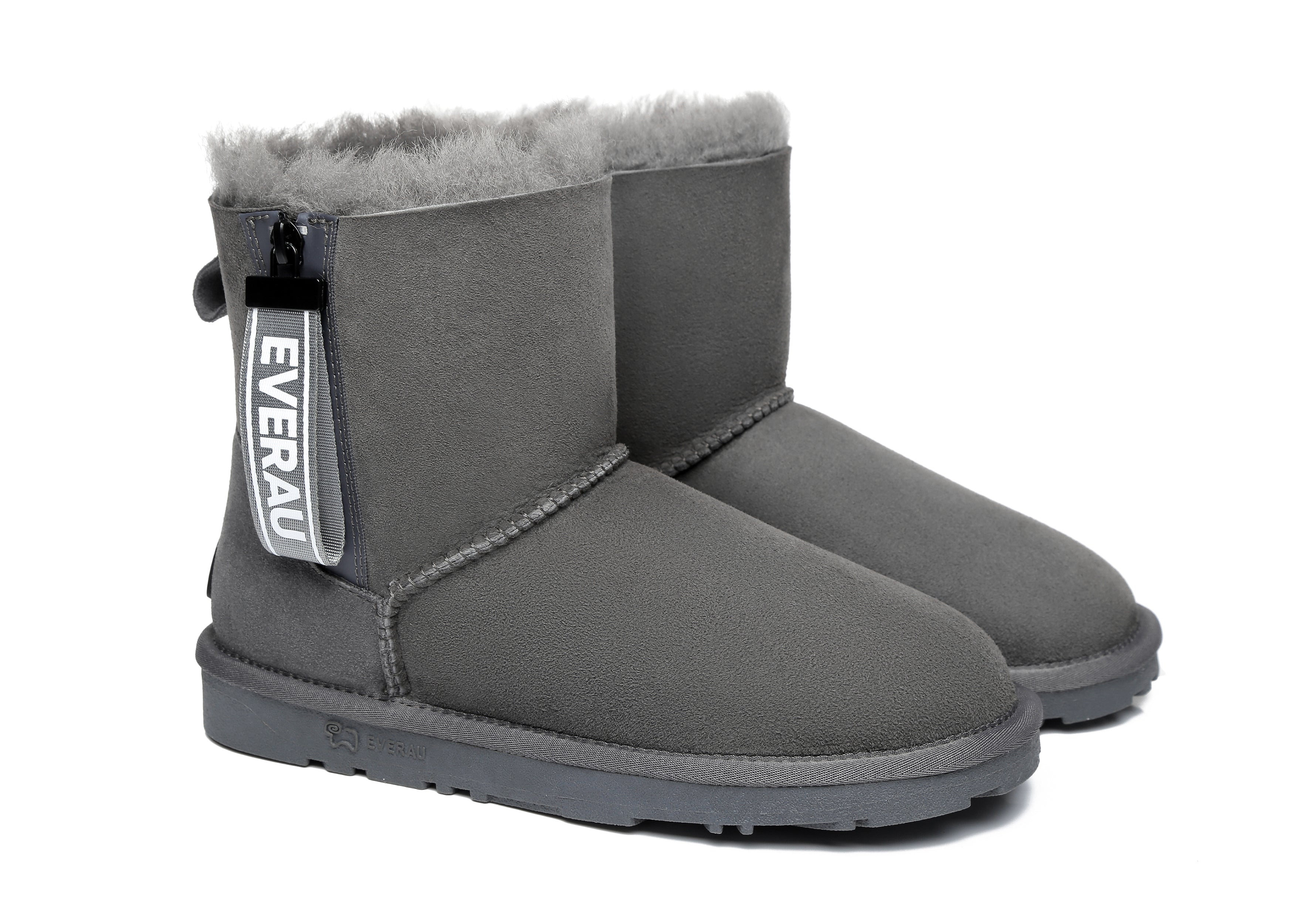 EVERAU® Mini Sheepskin Boots Women Mini Piper - UGG Boots - Grey - AU Ladies 4 / AU Men 2 / EU 35 - Uggoutlet