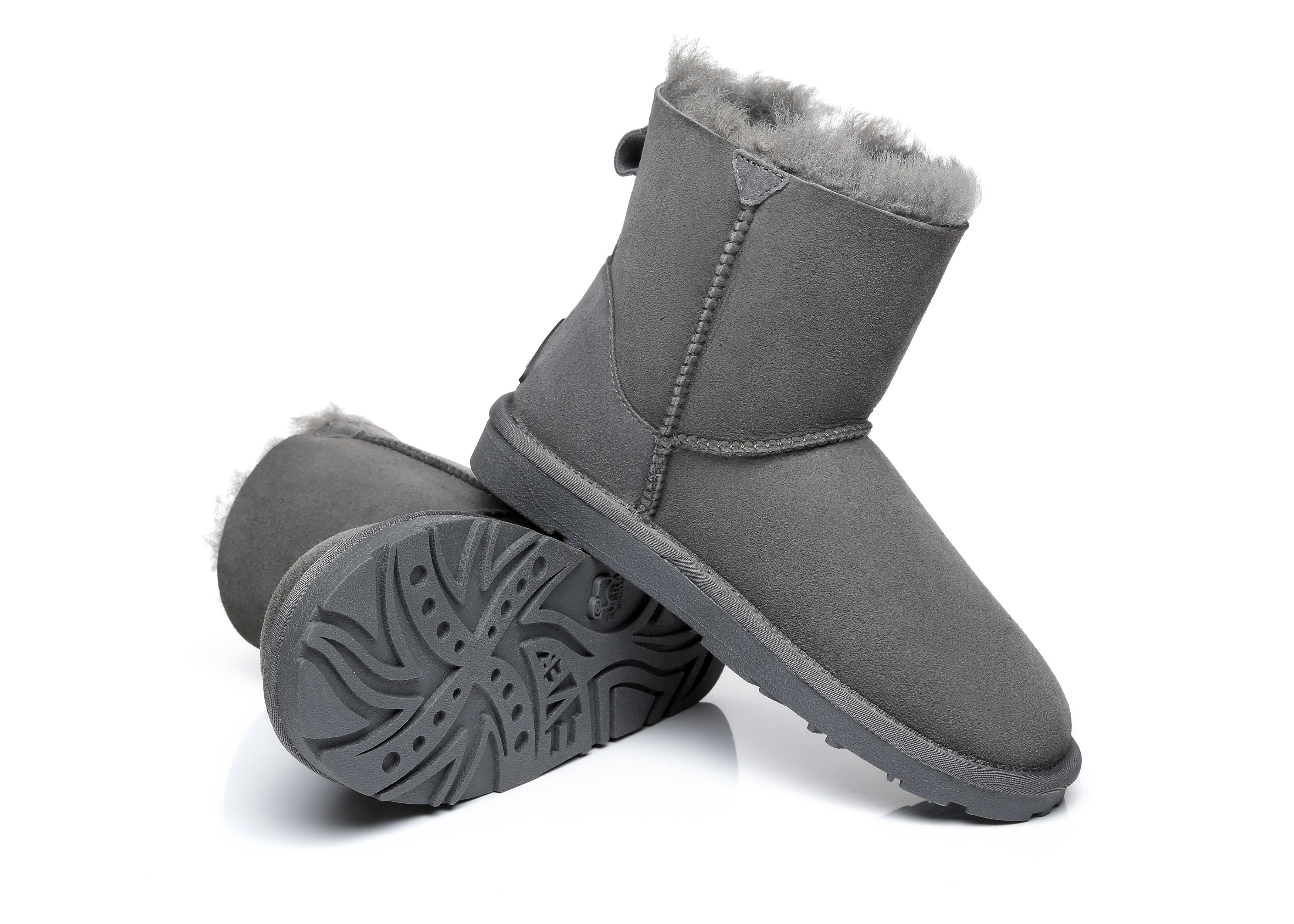 EVERAU® Mini Sheepskin Boots Women Mini Piper - UGG Boots - Grey - AU Ladies 4 / AU Men 2 / EU 35 - Uggoutlet