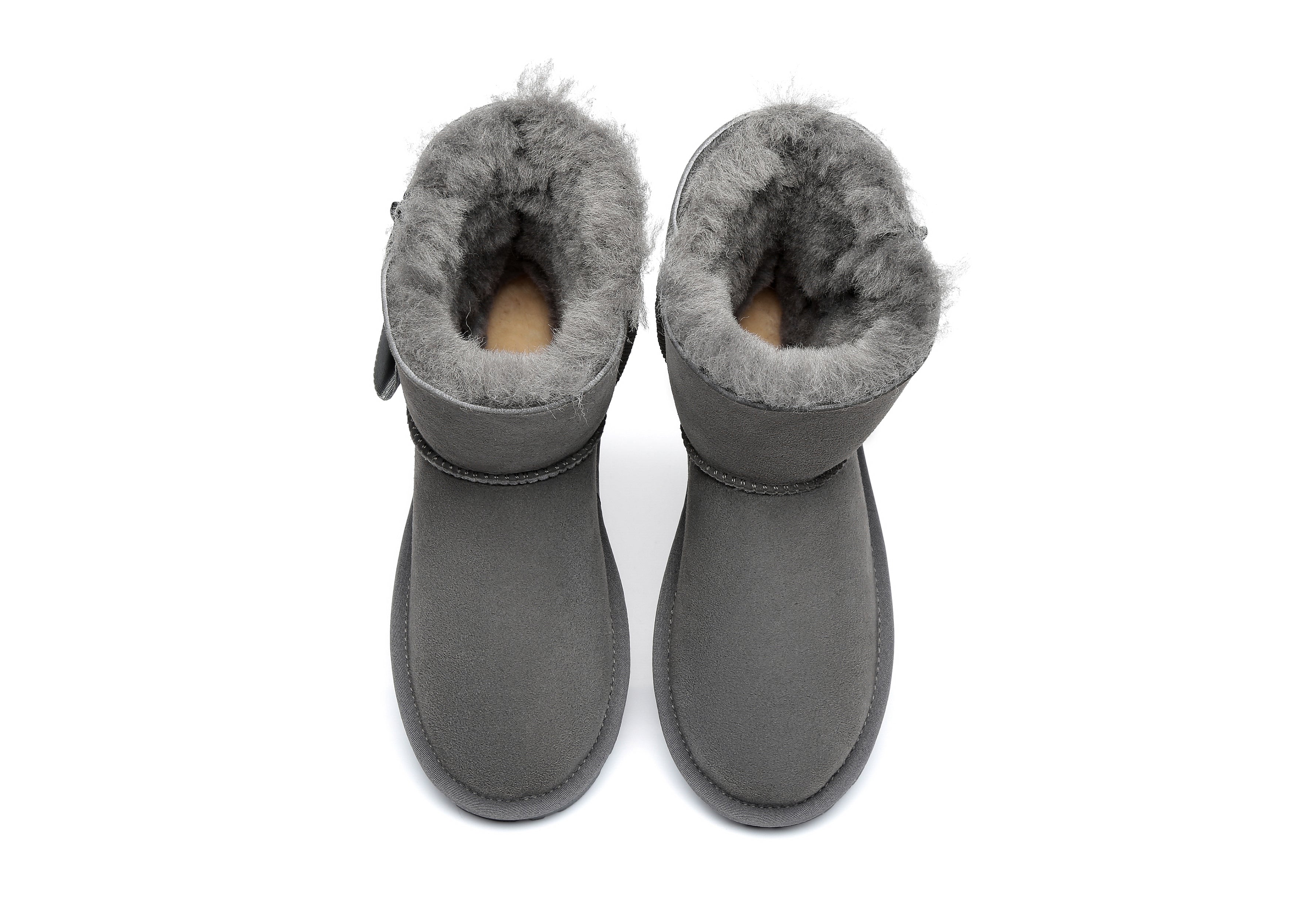 EVERAU® Mini Sheepskin Boots Women Mini Piper - UGG Boots - Grey - AU Ladies 4 / AU Men 2 / EU 35 - Uggoutlet