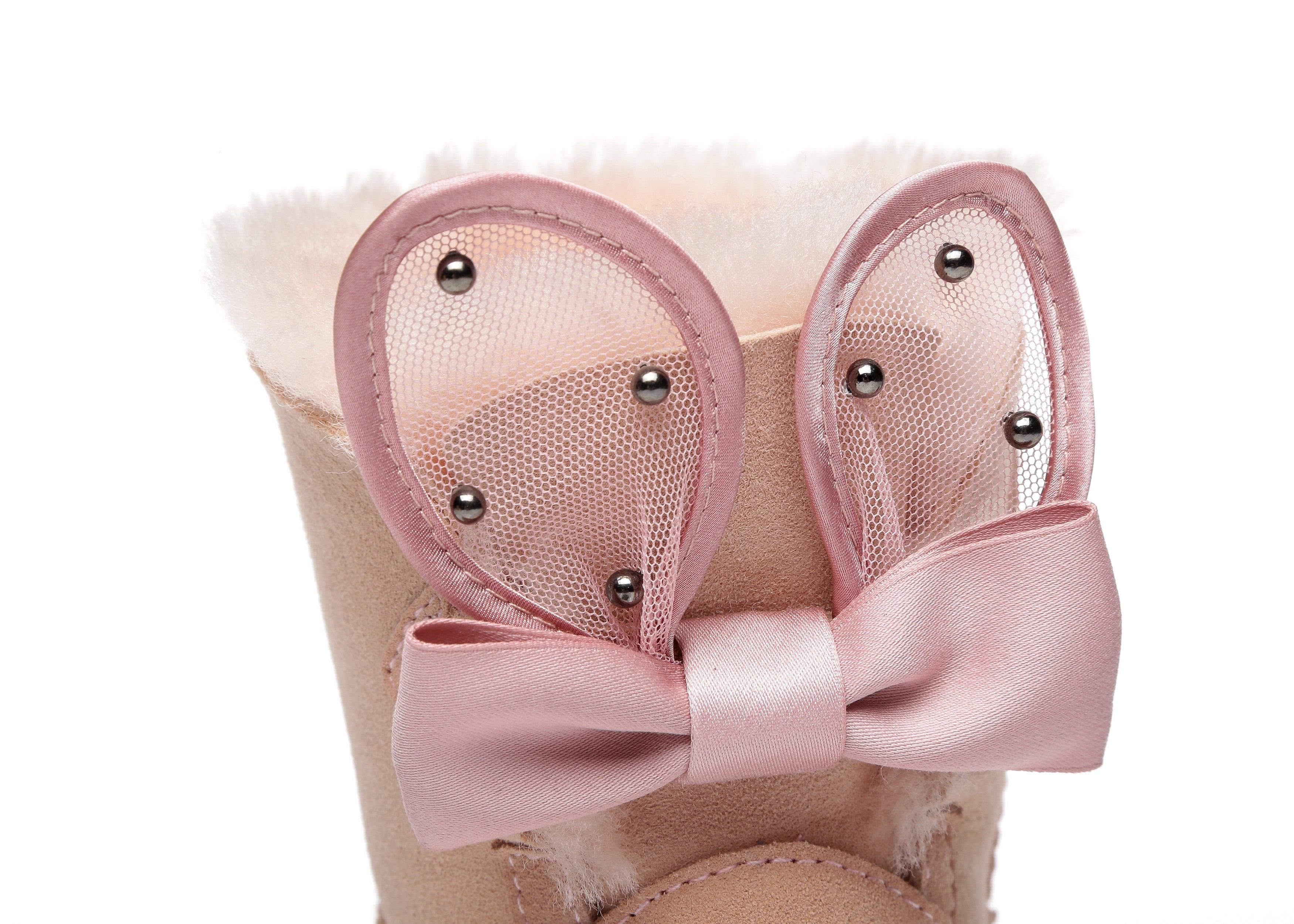 EVERAU® Mini Single Bow Women Wabbit Boots - UGG Boots - Pink - AU Ladies 4 / AU Men 2 / EU 35 - Uggoutlet
