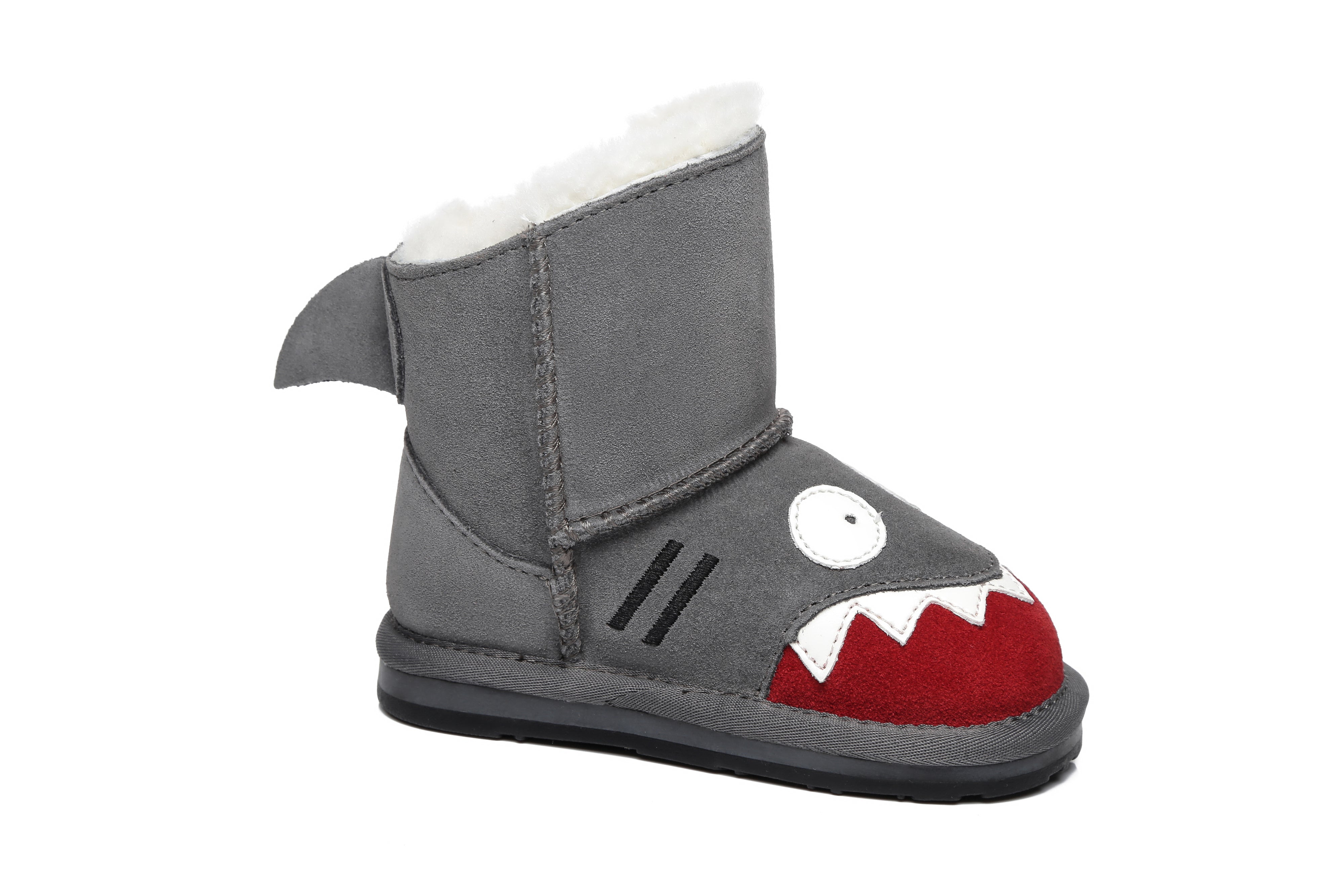 EVERAU® Shark Sheepskin Boots Toddler - UGG Boots - Grey - S - Uggoutlet