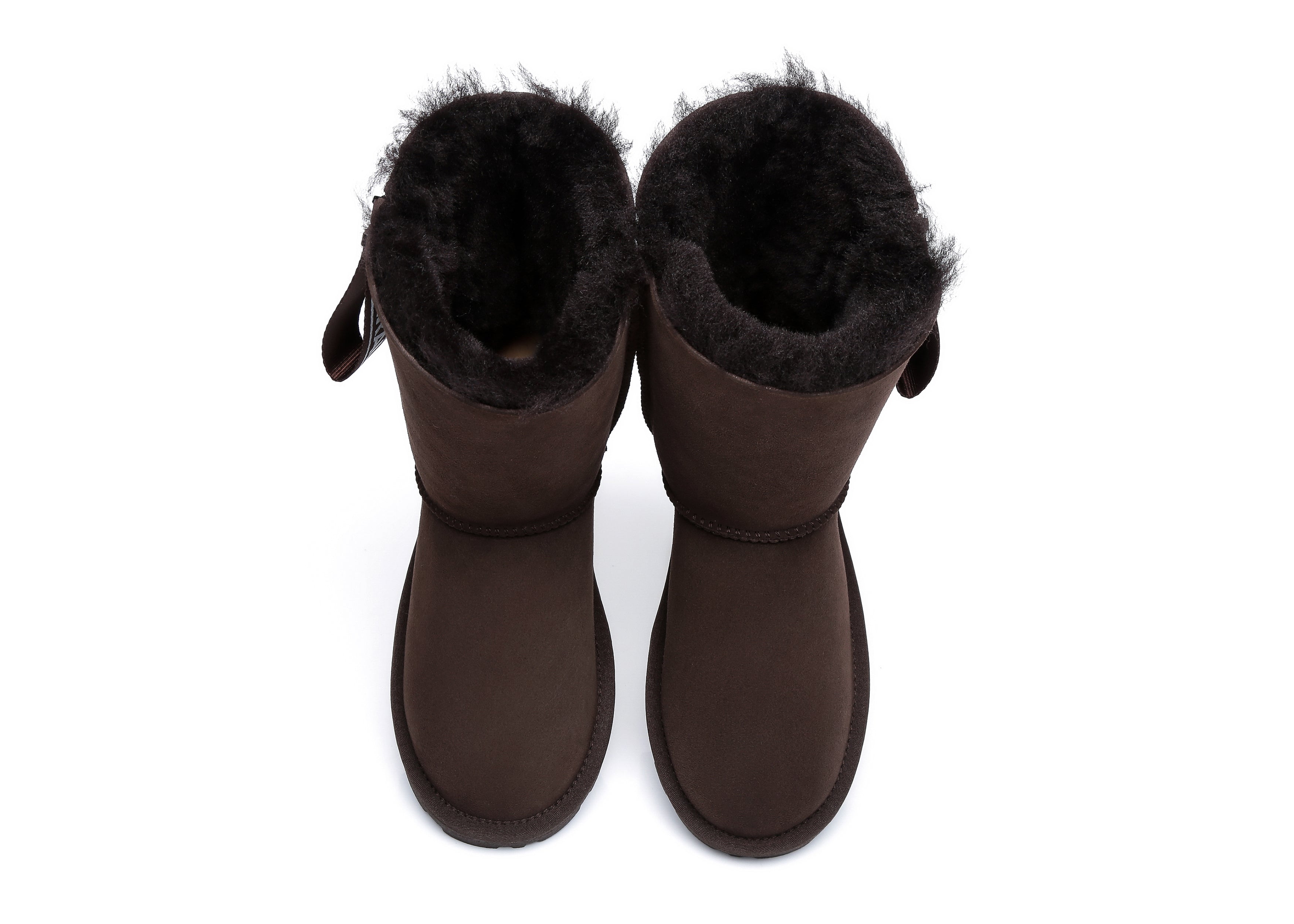 EVERAU® Short Sheepskin Boots Women Short Piper - UGG Boots - Chocolate - AU Ladies 4 / AU Men 2 / EU 35 - Uggoutlet