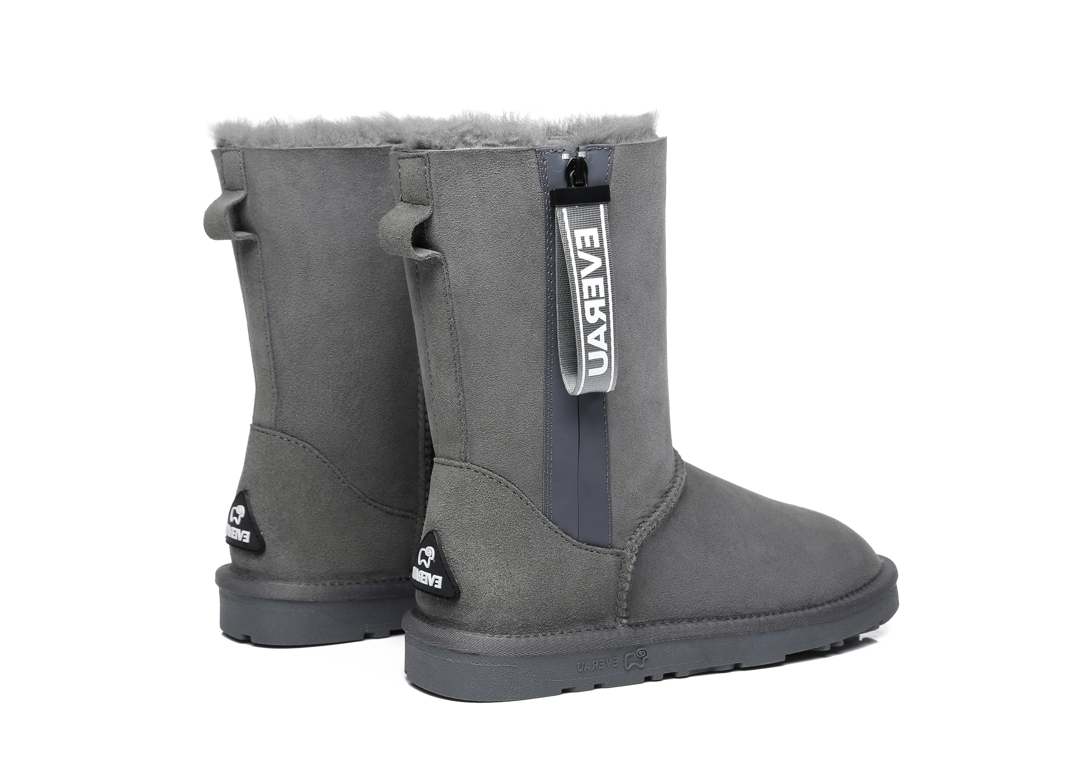 EVERAU® Short Sheepskin Boots Women Short Piper - UGG Boots - Grey - AU Ladies 4 / AU Men 2 / EU 35 - Uggoutlet