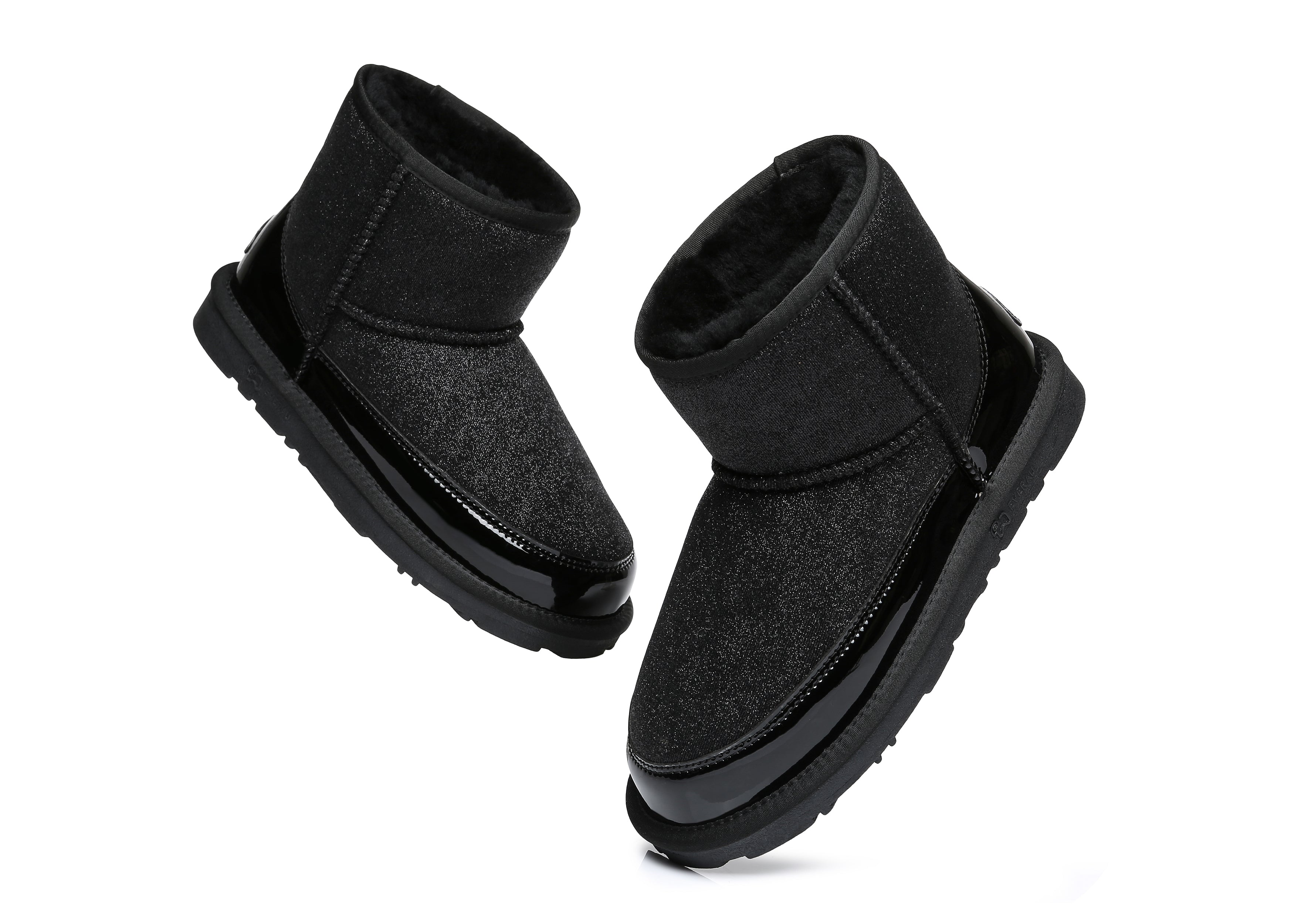 EVERAU® Sparkle Mini Sheepskin Boots Women Mars - UGG Boots - Black - AU Ladies 4 / AU Men 2 / EU 35 - Uggoutlet