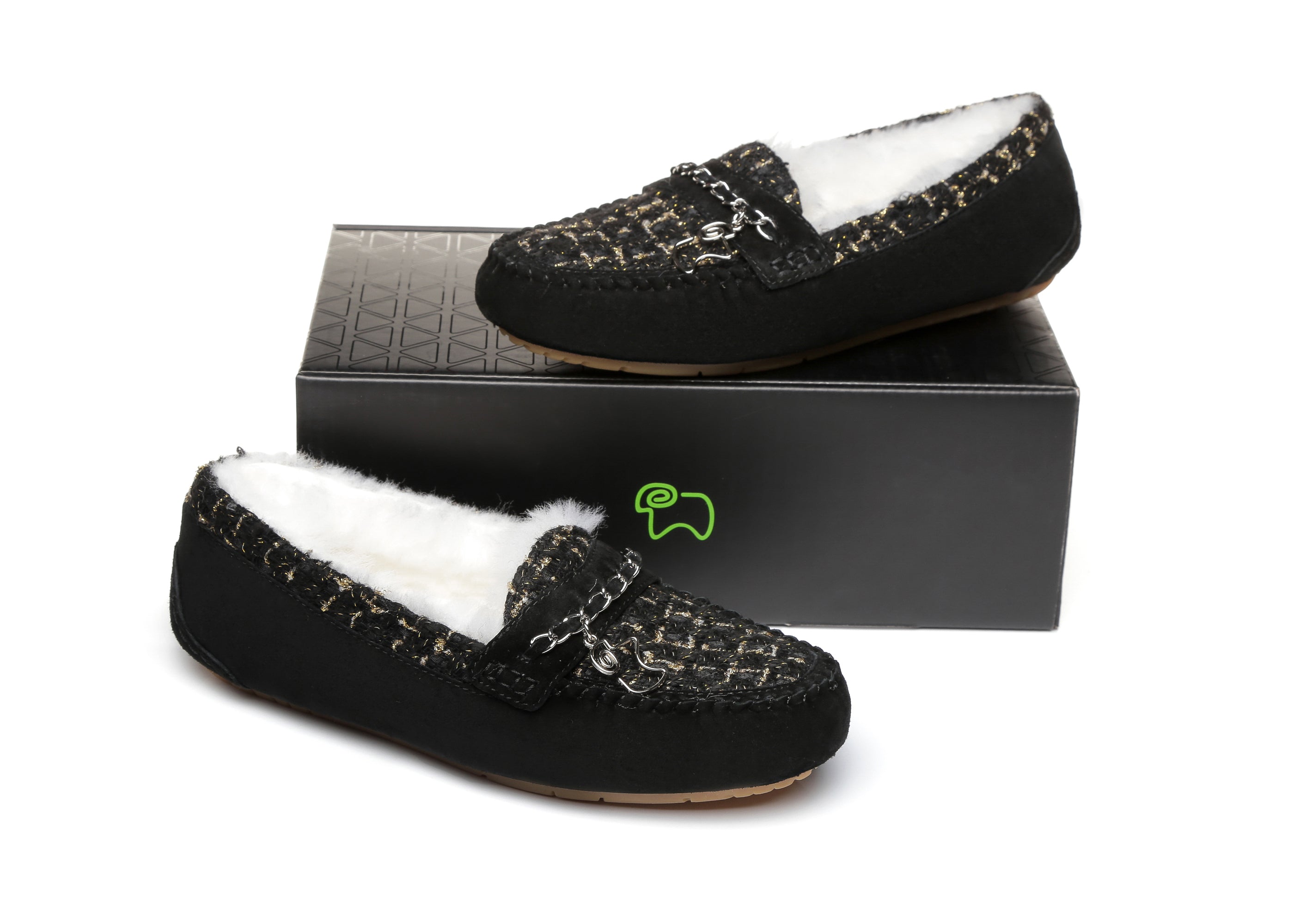 EVERAU® Women Casual Flat String Moccasin - Moccasins - Black - AU Ladies 4 / AU Men 2 / EU 35 - Uggoutlet