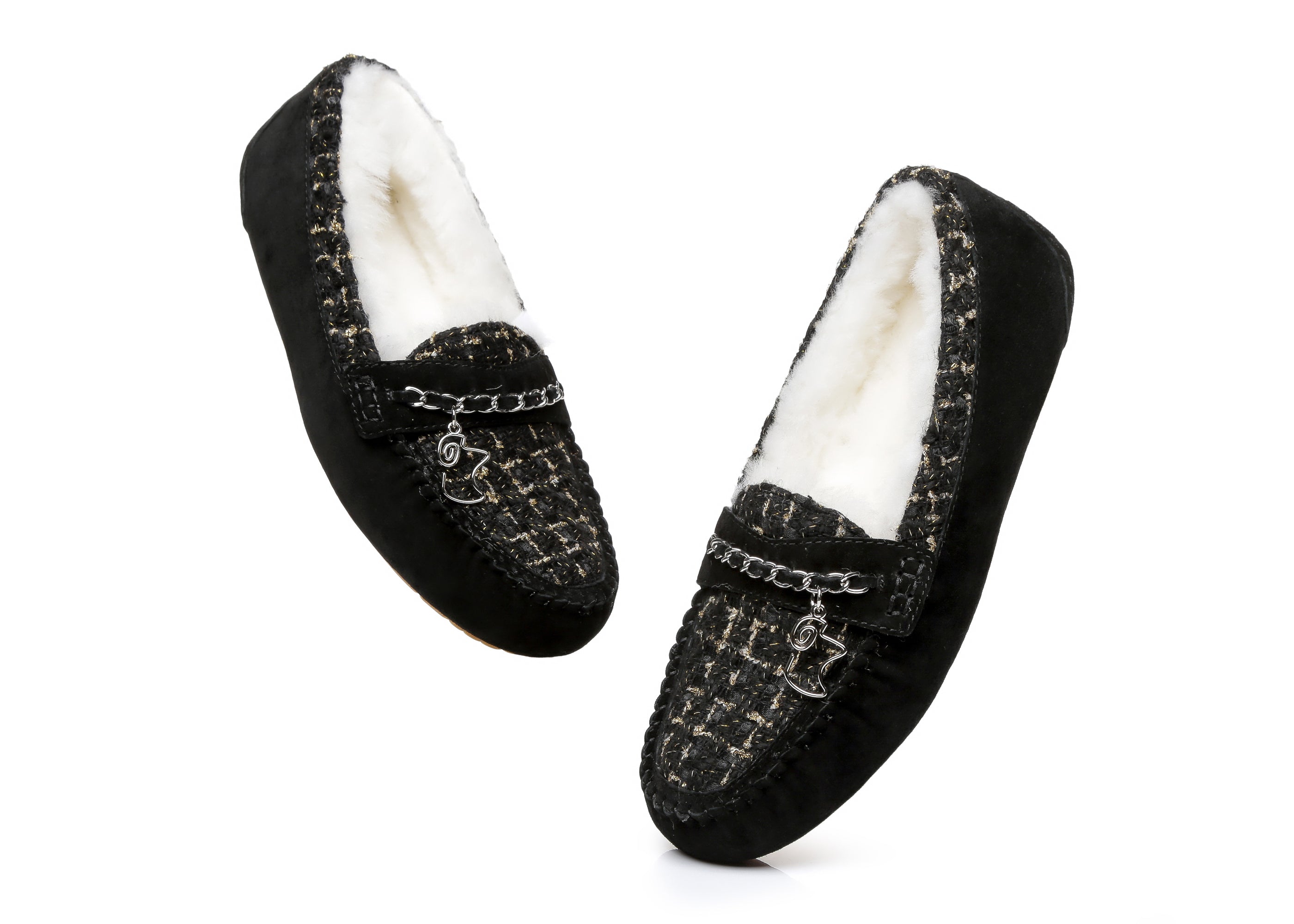 EVERAU® Women Casual Flat String Moccasin - Moccasins - Black - AU Ladies 4 / AU Men 2 / EU 35 - Uggoutlet