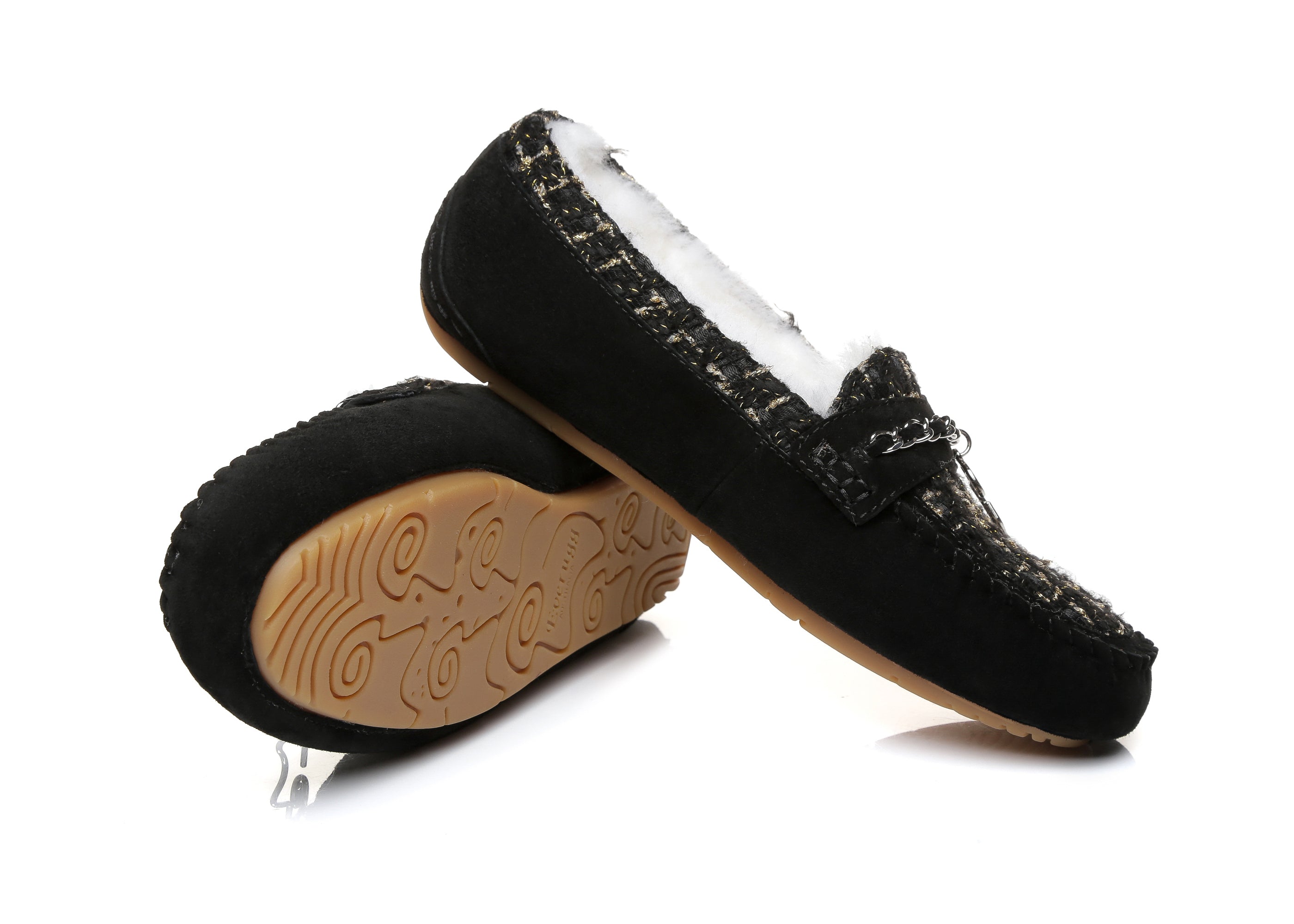 EVERAU® Women Casual Flat String Moccasin - Moccasins - Black - AU Ladies 4 / AU Men 2 / EU 35 - Uggoutlet