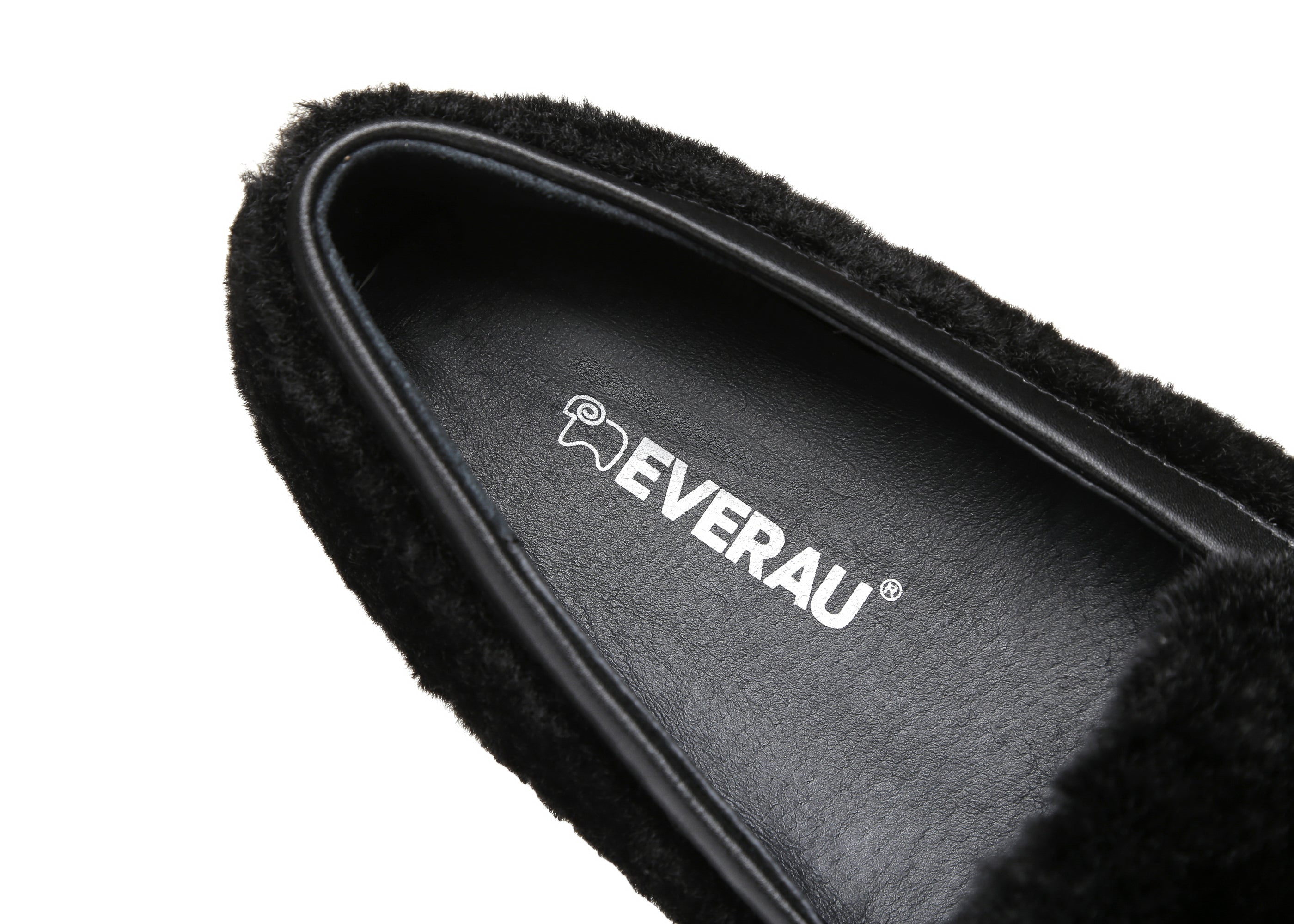 EVERAU® Women Fluffy Ballet Flats Chrom - Moccasins - Black - AU Ladies 4 / AU Men 2 / EU 35 - Uggoutlet