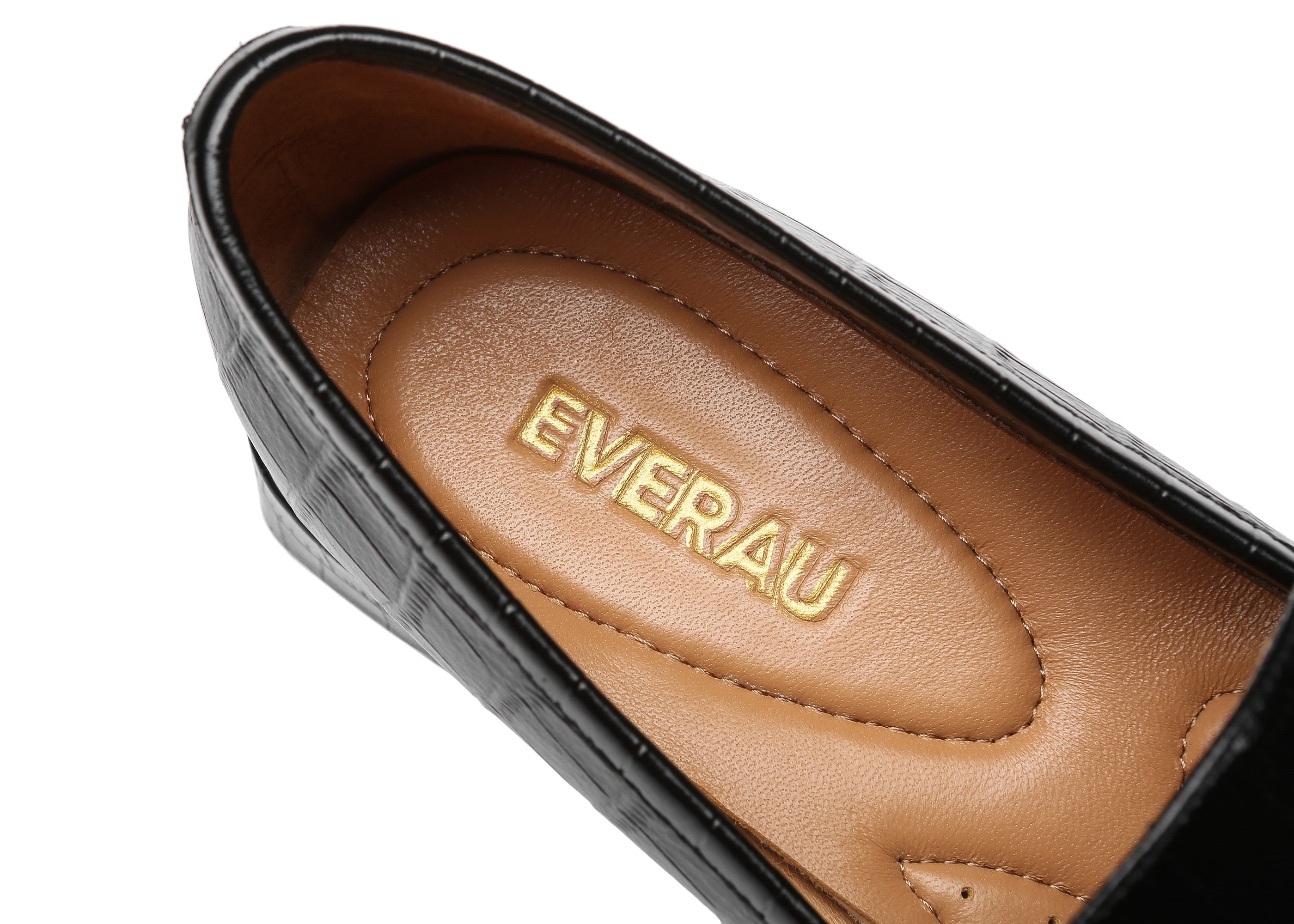 EVERAU® Women Leather Low Block Heels Lorna - Heels - Black - AU Ladies 4 / AU Men 2 / EU 35 - Uggoutlet
