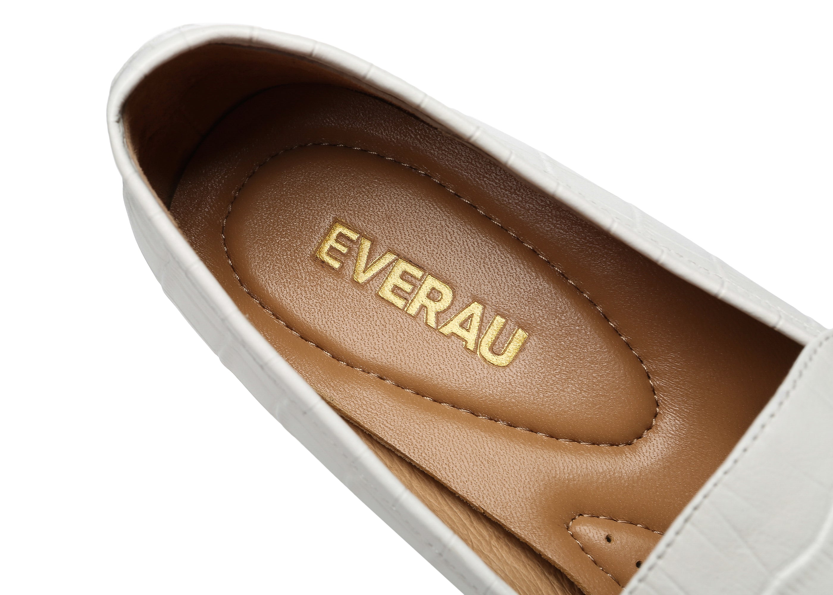 EVERAU® Women Leather Low Block Heels Lorna - Heels - Milky White - AU Ladies 4 / AU Men 2 / EU 35 - Uggoutlet