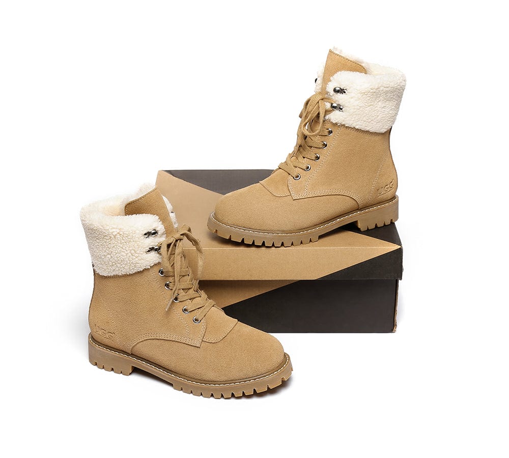 Fashion Boots - AS UGG Women Fashion Chunky Boots Mina