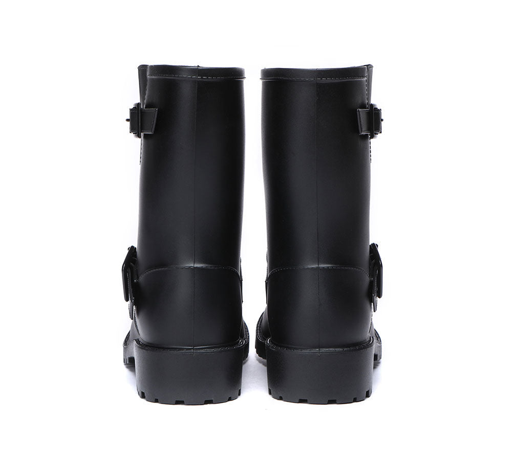 TARRAMARRA® Black Rainboots, Gumboots Women Mid Calf With Wool Insole - Fashion Boots - Black - AU Ladies 10 / AU Men 8 / EU 41 - Uggoutlet