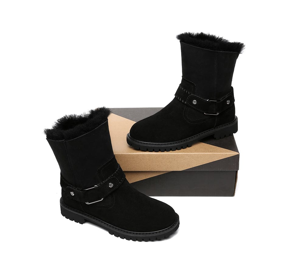 UGG Australian Shepherd® Fashion Boots Women Sarah Mid Calf - UGG Boots - Black - AU Ladies 10 / AU Men 8 / EU 41 - Uggoutlet