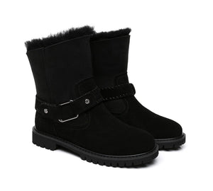 UGG Australian Shepherd® Fashion Boots Women Sarah Mid Calf - UGG Boots - Black - AU Ladies 10 / AU Men 8 / EU 41 - Uggoutlet