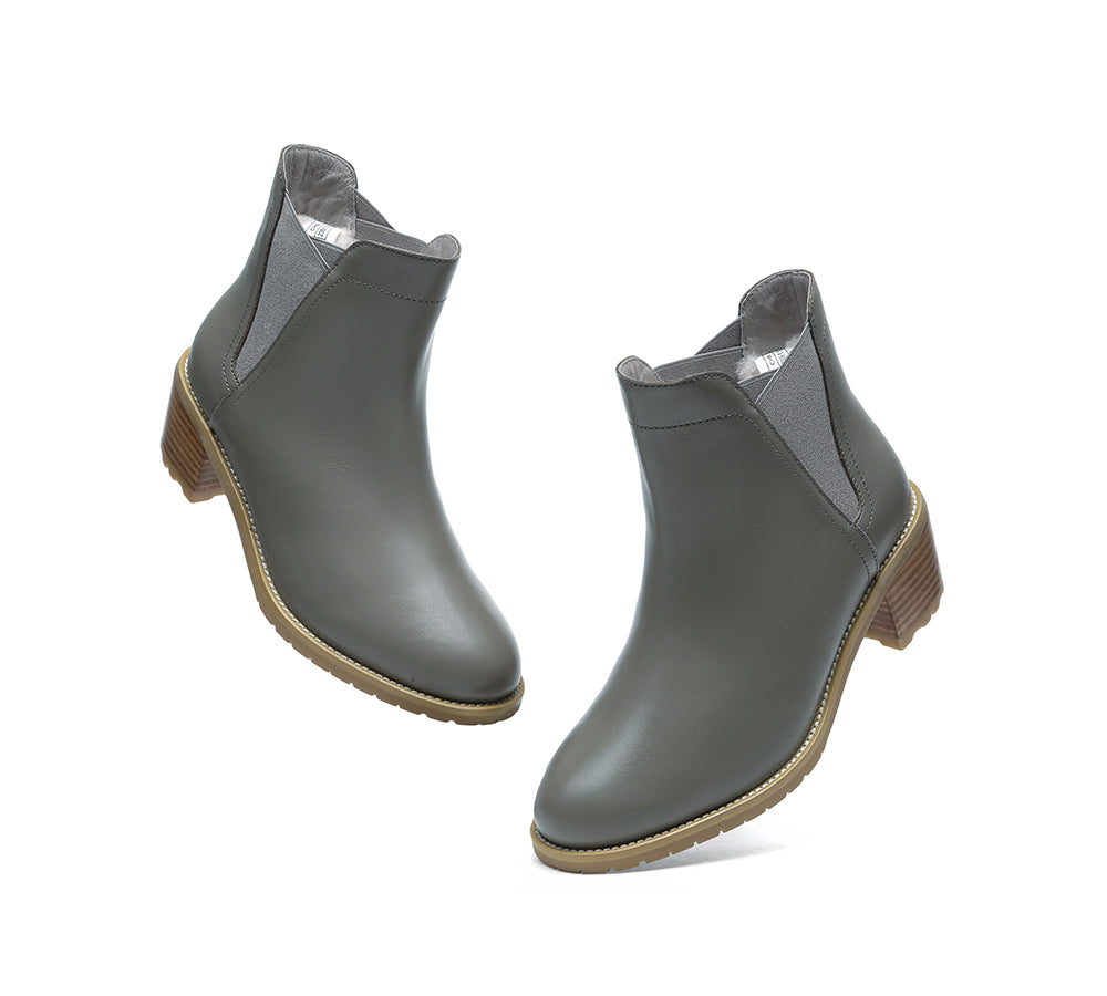 EVERAU® Heel Boots Women Chelsea - Fashion Boots - Grey - AU Ladies 10 / AU Men 8 / EU 41 - Uggoutlet