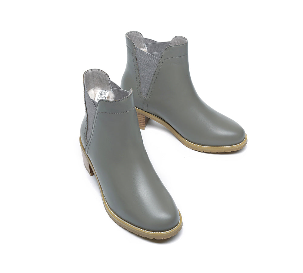EVERAU® Heel Boots Women Chelsea - Fashion Boots - Grey - AU Ladies 10 / AU Men 8 / EU 41 - Uggoutlet