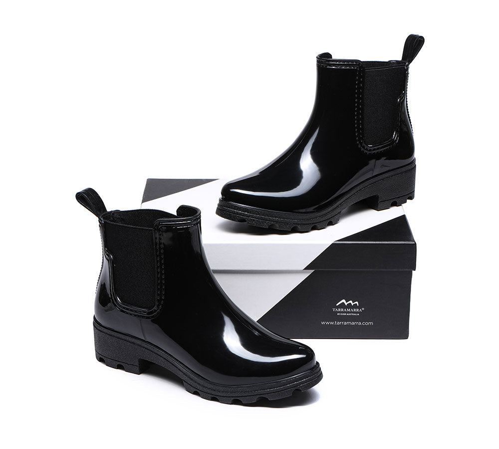 TARRAMARRA® Rainboots, Ankle Gumboots Women Vivily With Wool Insole - Fashion Boots - Black - AU Ladies 10 / AU Men 8 / EU 41 - Uggoutlet