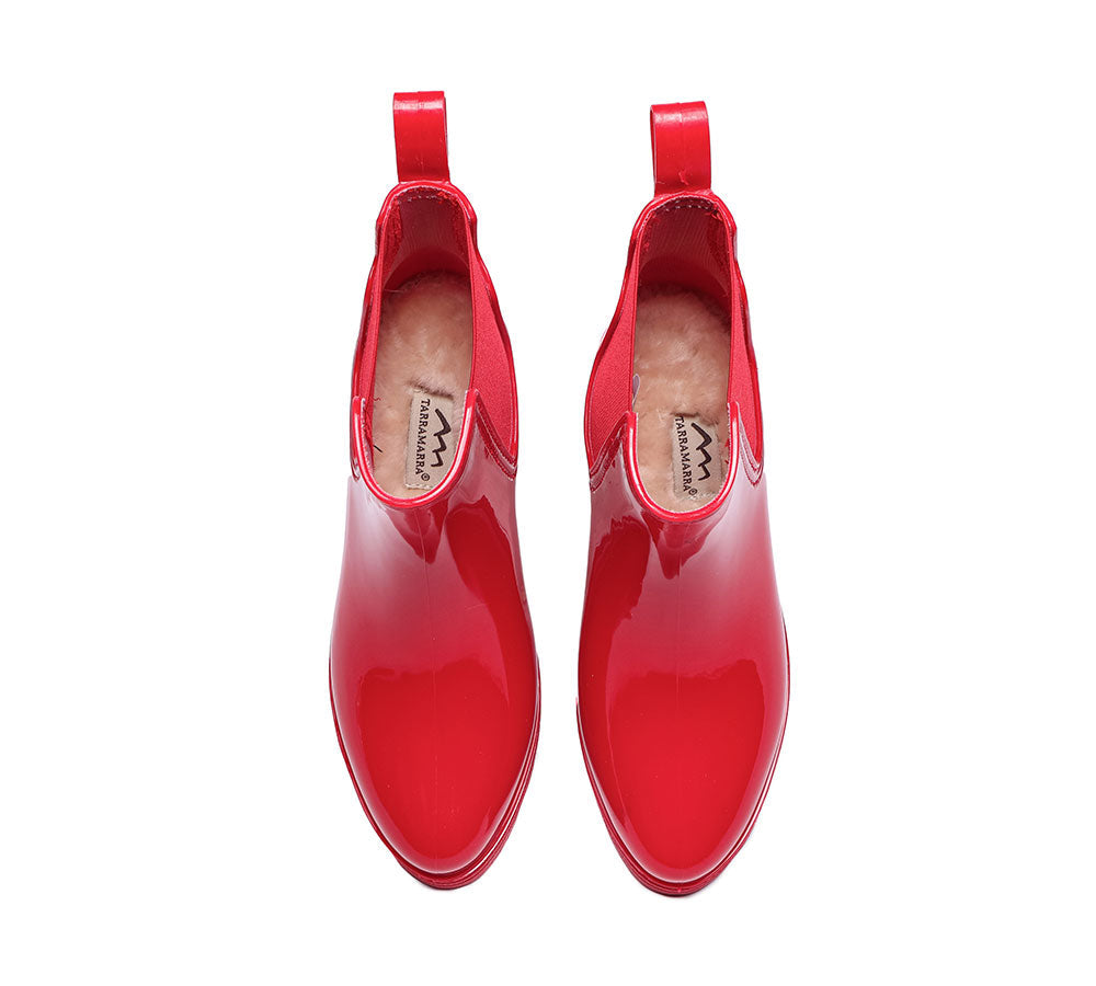 TARRAMARRA® Rainboots, Ankle Gumboots Women Vivily With Wool Insole - Fashion Boots - Red - AU Ladies 10 / AU Men 8 / EU 41 - Uggoutlet