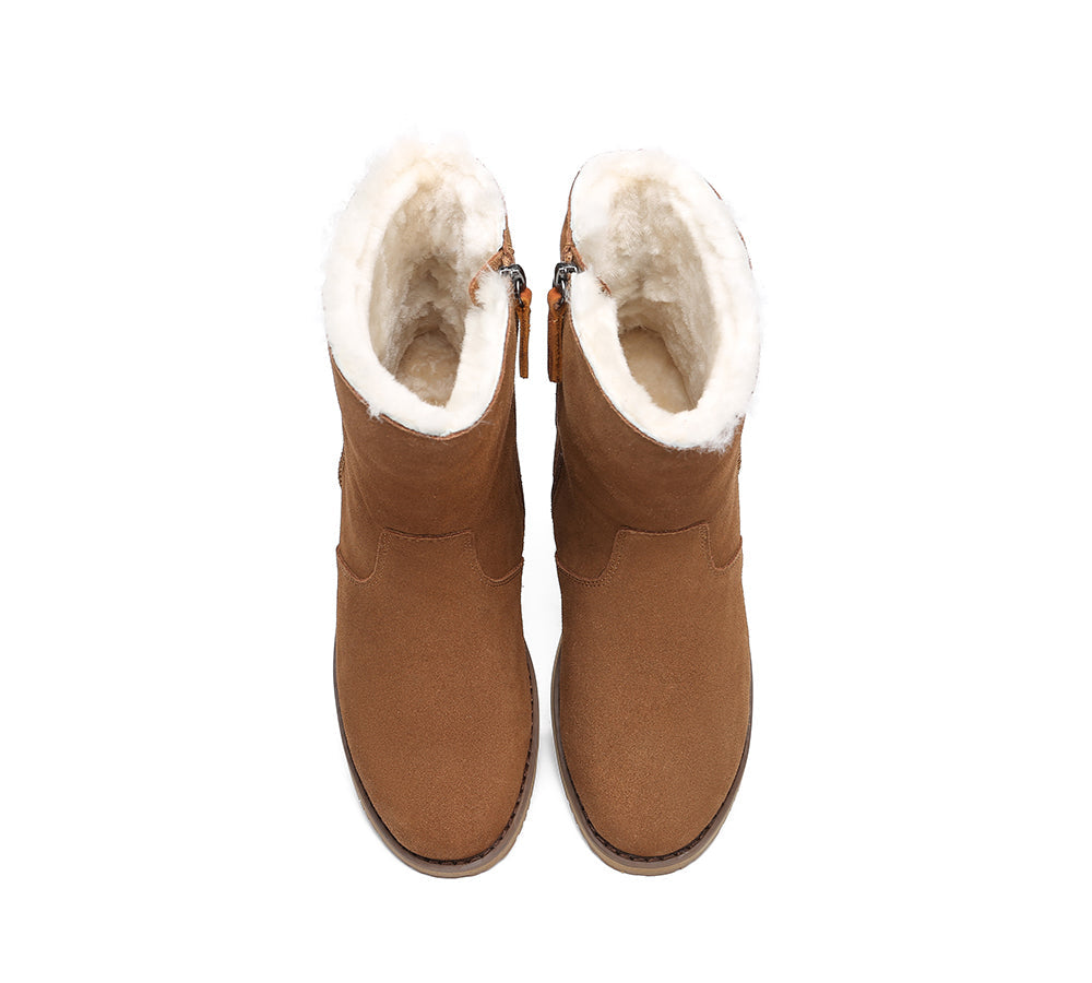 Fashion Boots - TA Corina UGG Suede Boots Women Water Resistant Mid Calf