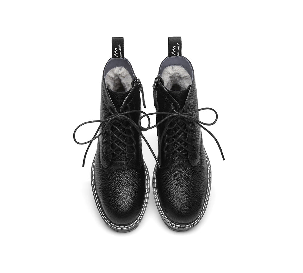 TARRAMARRA® Lana Lace Up Black Boots High Top - Fashion Boots - Black - AU Ladies 4 / AU Men 2 / EU 35 - Uggoutlet