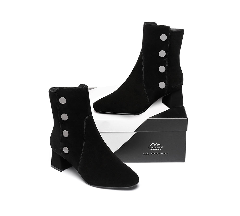 Fashion Boots - TA Midi Women Fashion Block Heel Black Boots