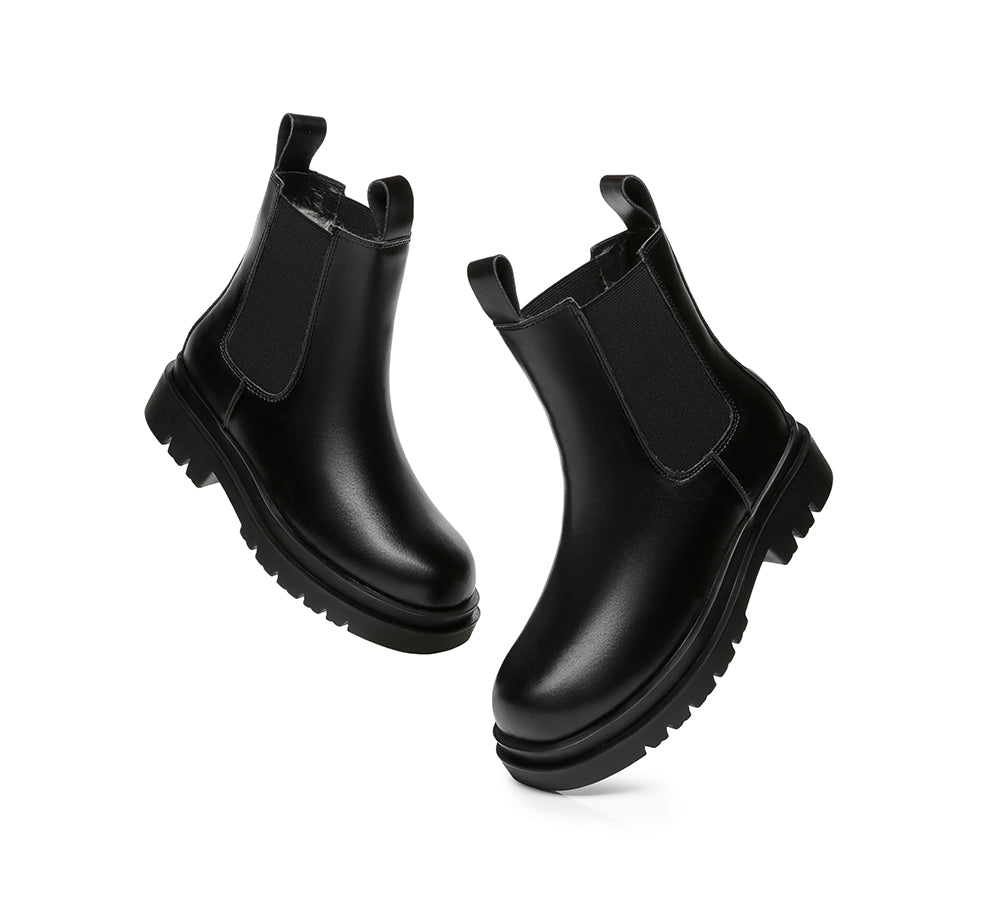 Fashion Boots - TA Vaneta Women Black Boots Sheepskin Lining