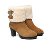 UGG Australian Shepherd® Candice Shearling Style High Heel Women Boots - Fashion Boots - Chestnut - AU Ladies 10 / AU Men 8 / EU 41 - Uggoutlet