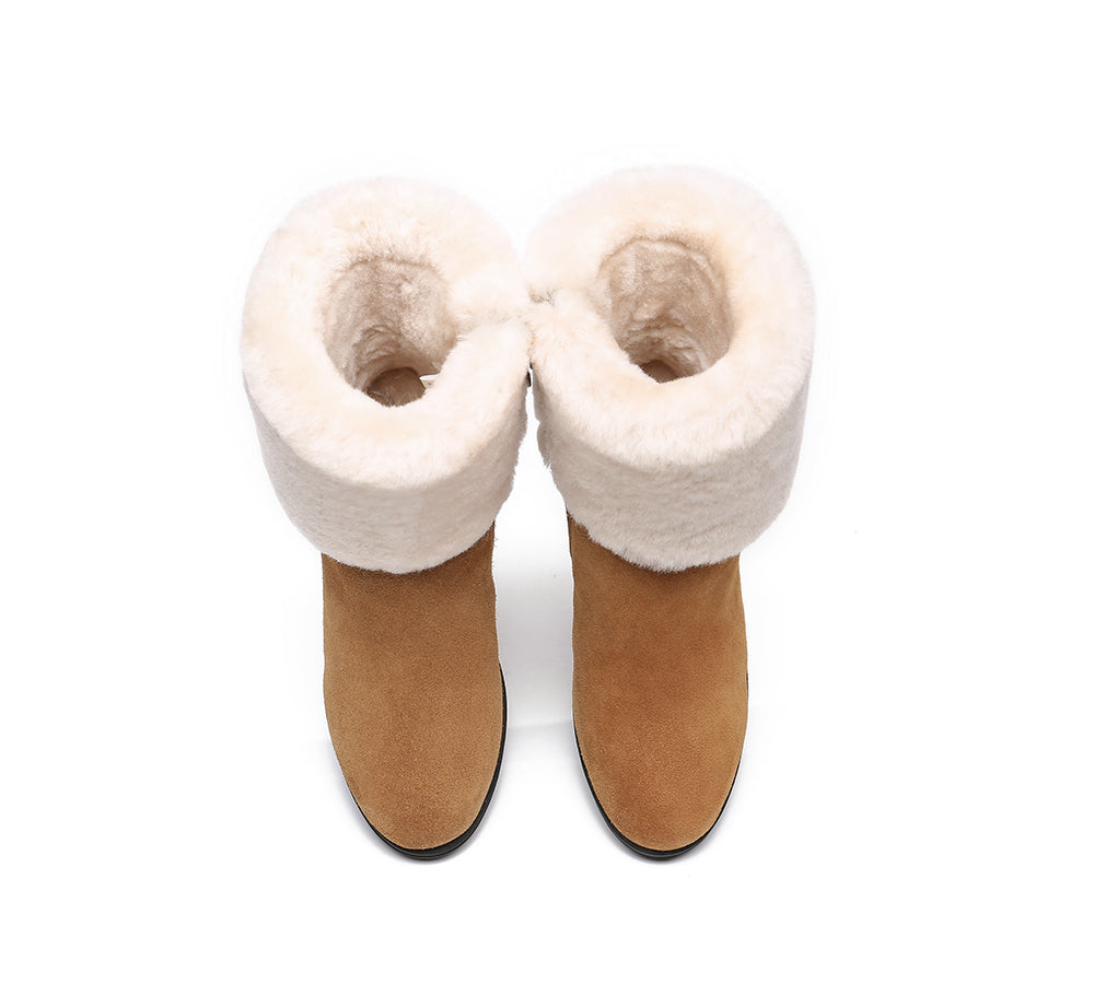 UGG Australian Shepherd® Candice Shearling Style High Heel Women Boots - Fashion Boots - Chestnut - AU Ladies 10 / AU Men 8 / EU 41 - Uggoutlet