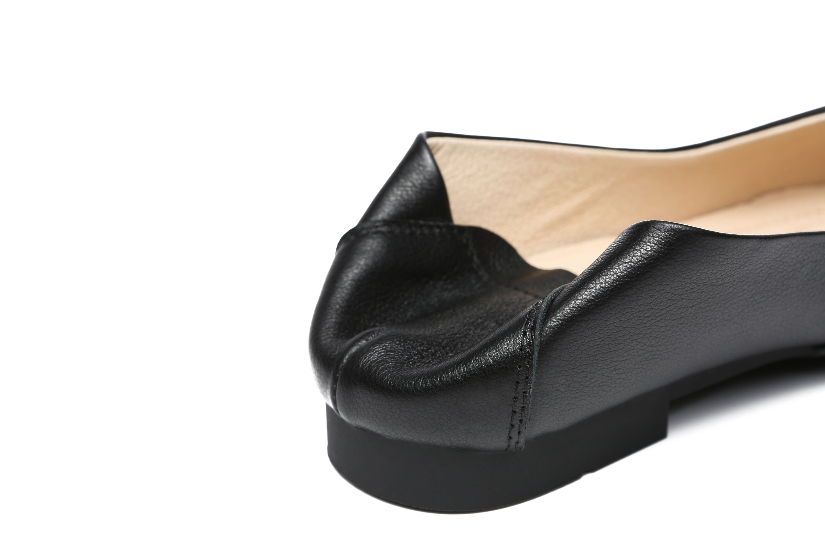 Flats - Everly Pointed Toe Ballet Leather Flats