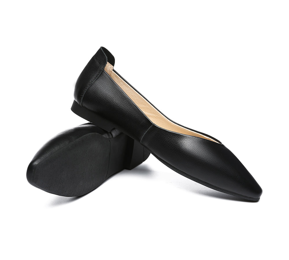 TARRAMARRA® Pointed Toe Leather Ballet Flats Women Everly - Flats - Black - AU Ladies 10 / AU Men 8 / EU 41 - Uggoutlet