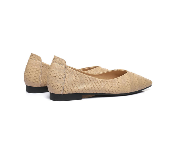 Flats - Square Toe Leather Ballet Flat Women Serena