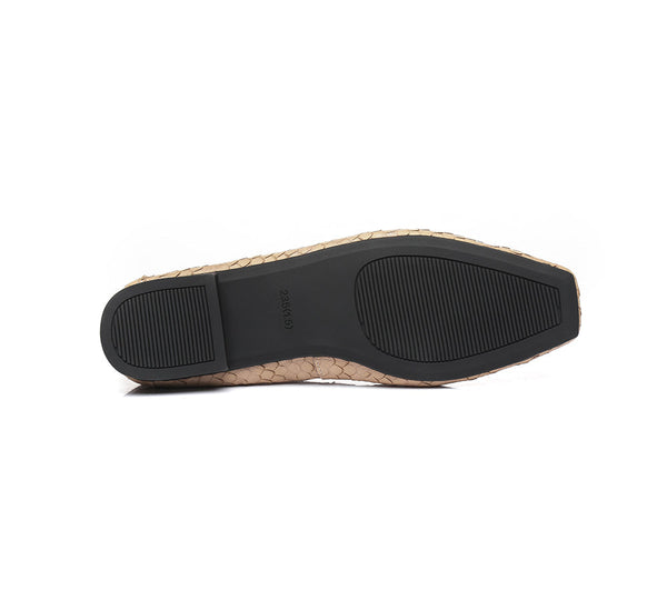 Flats - Square Toe Leather Ballet Flat Women Serena