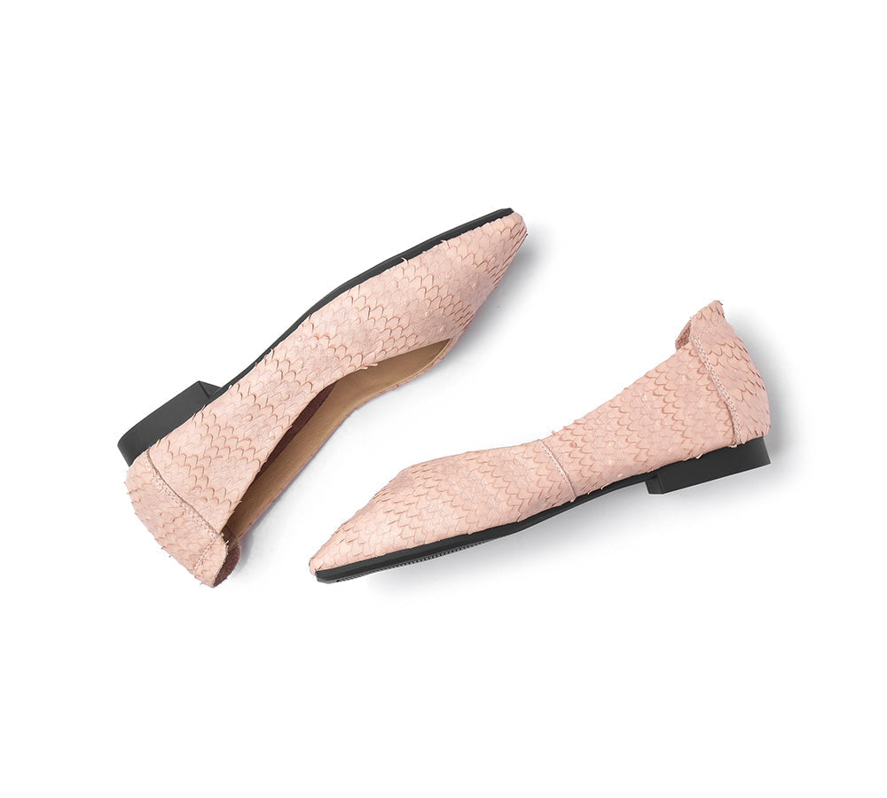 Flats - Square Toe Leather Ballet Flat Women Serena