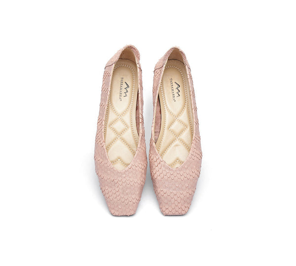 Flats - Square Toe Leather Ballet Flat Women Serena
