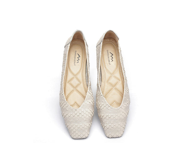Flats - Square Toe Leather Ballet Flat Women Serena