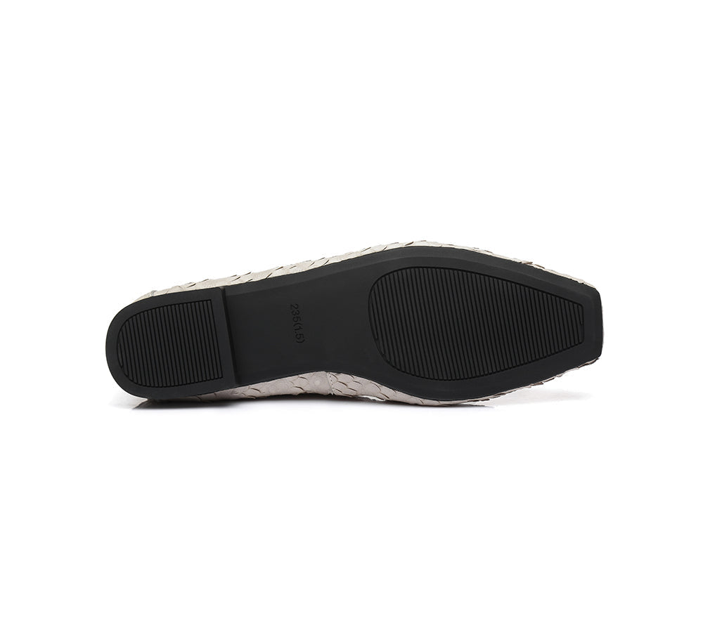 Flats - Square Toe Leather Ballet Flat Women Serena