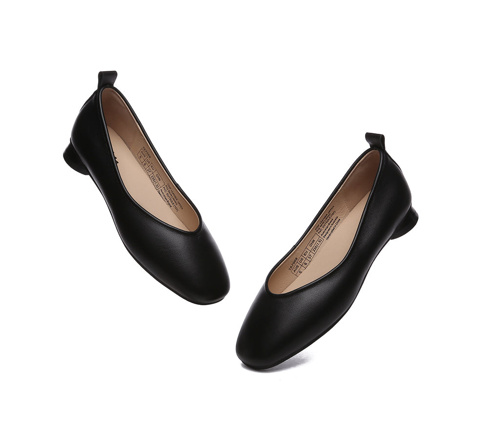 TARRAMARRA® Women Ballet Leather Round Toe Flats - Flats - Black - AU Ladies 10 / AU Men 8 / EU 41 - Uggoutlet