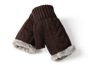 Gloves - Fingerless Double-layer Ultra Plush Knit Gloves