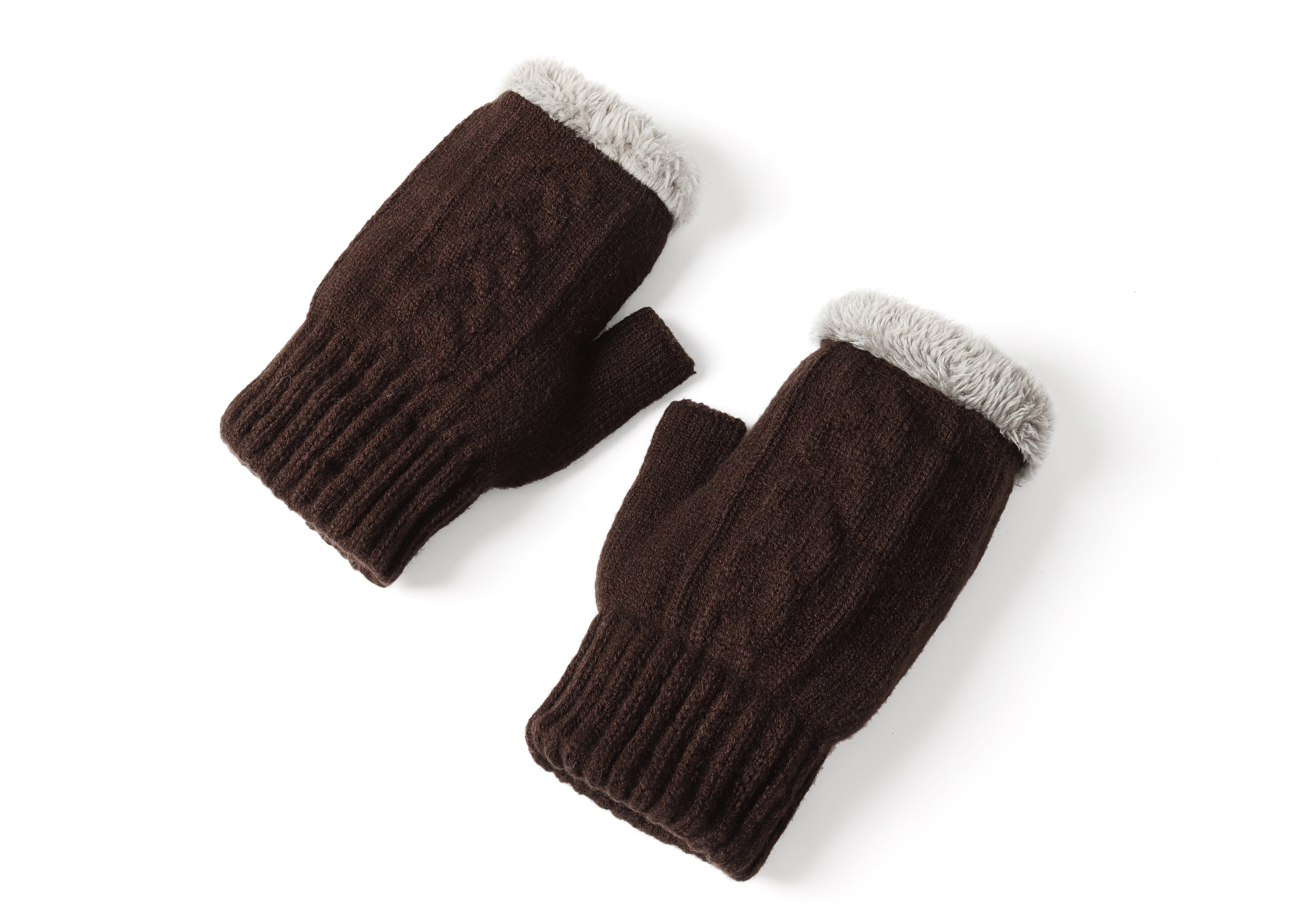 Gloves - Fingerless Double-layer Ultra Plush Knit Gloves